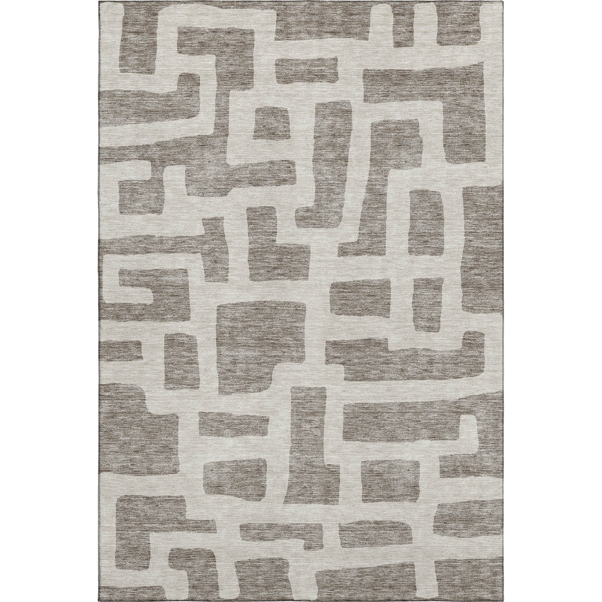 Bern Machine Washable Transitional Taupe Brown Rug 2'6" x 3'10" #shape_Rectangle