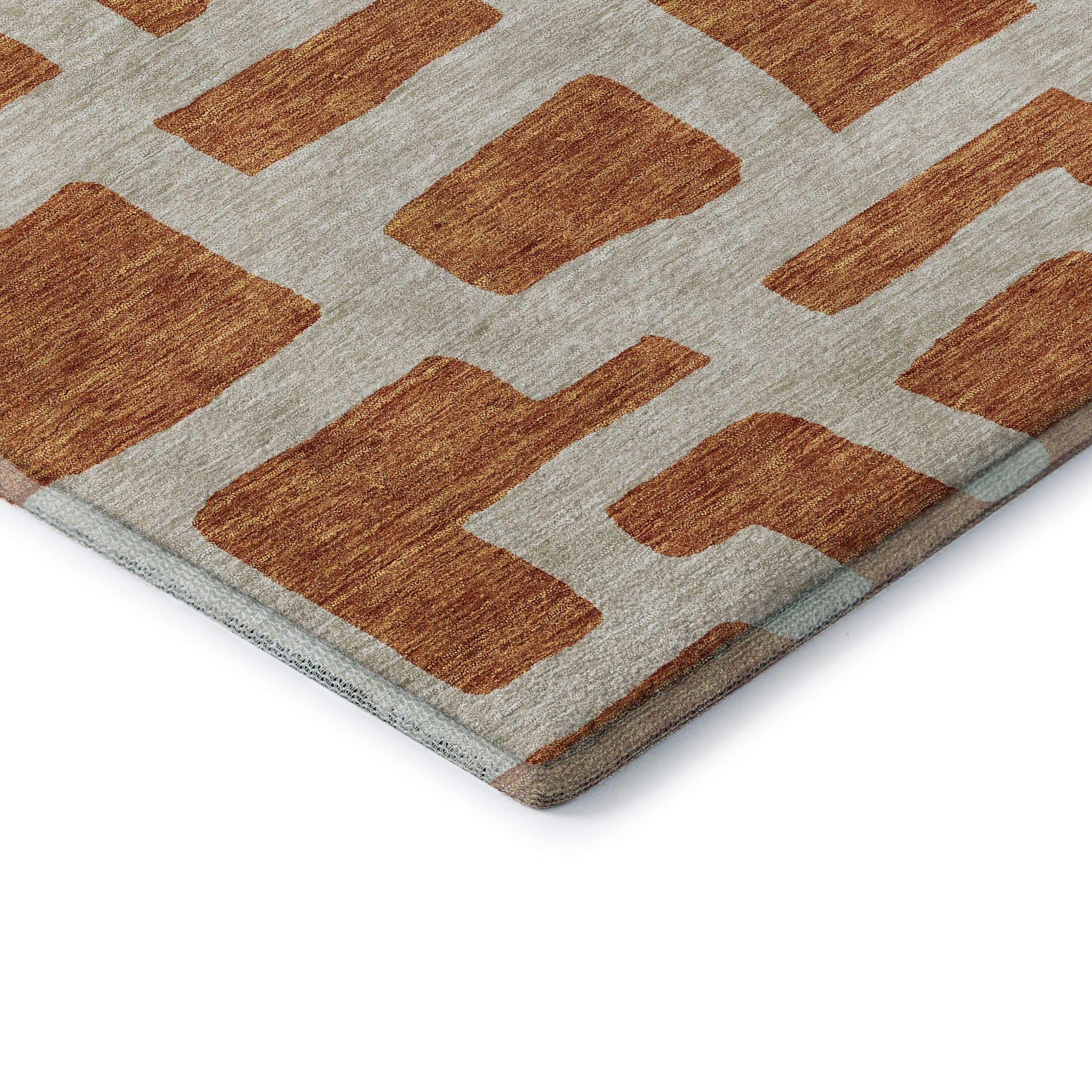 Bern Machine Washable Transitional Terracotta Orange Rug 1'8" x 2'6" #shape_Rectangle