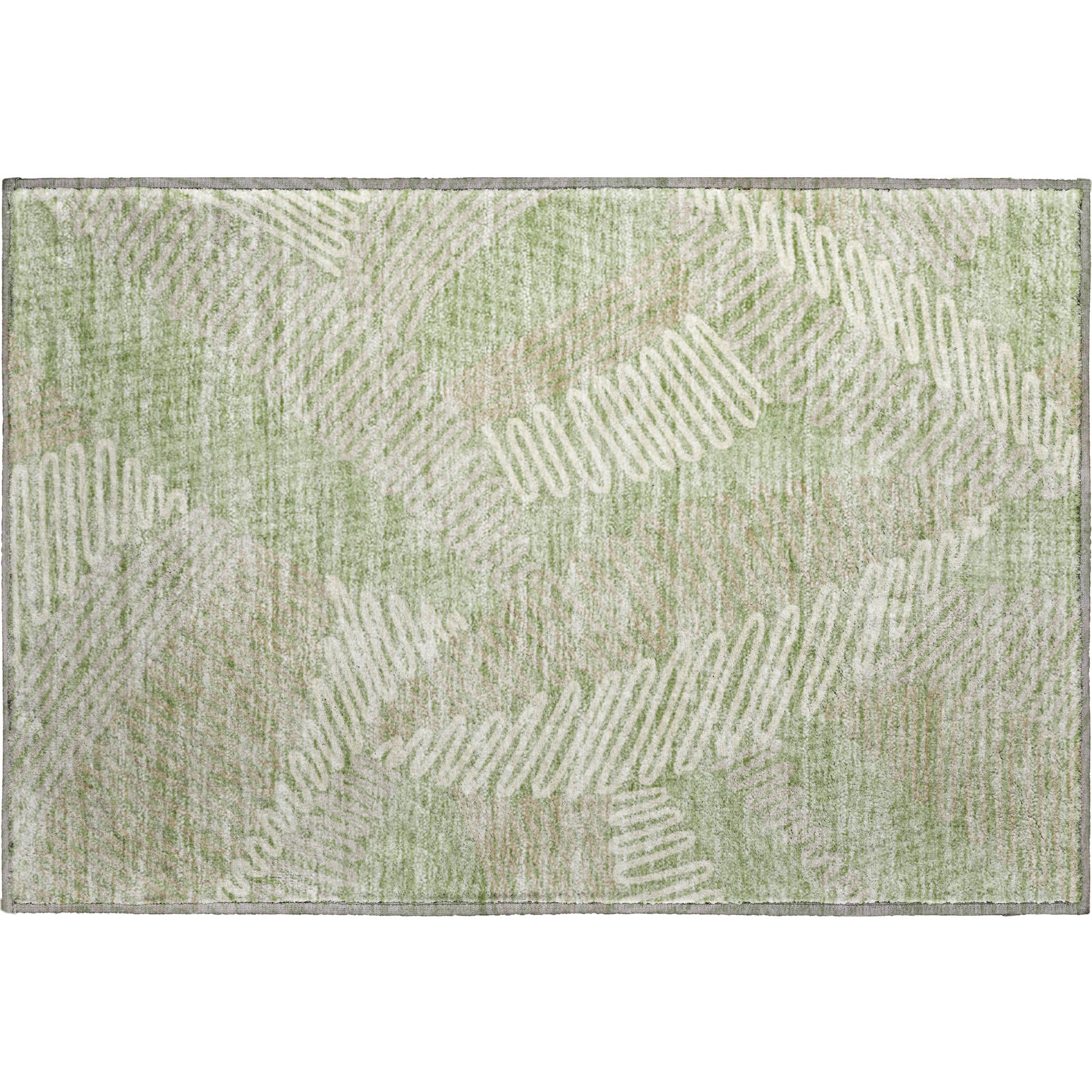 Istanbul Machine Washable Transitional Aloe Green Rug 1'8" x 2'6" #shape_Rectangle