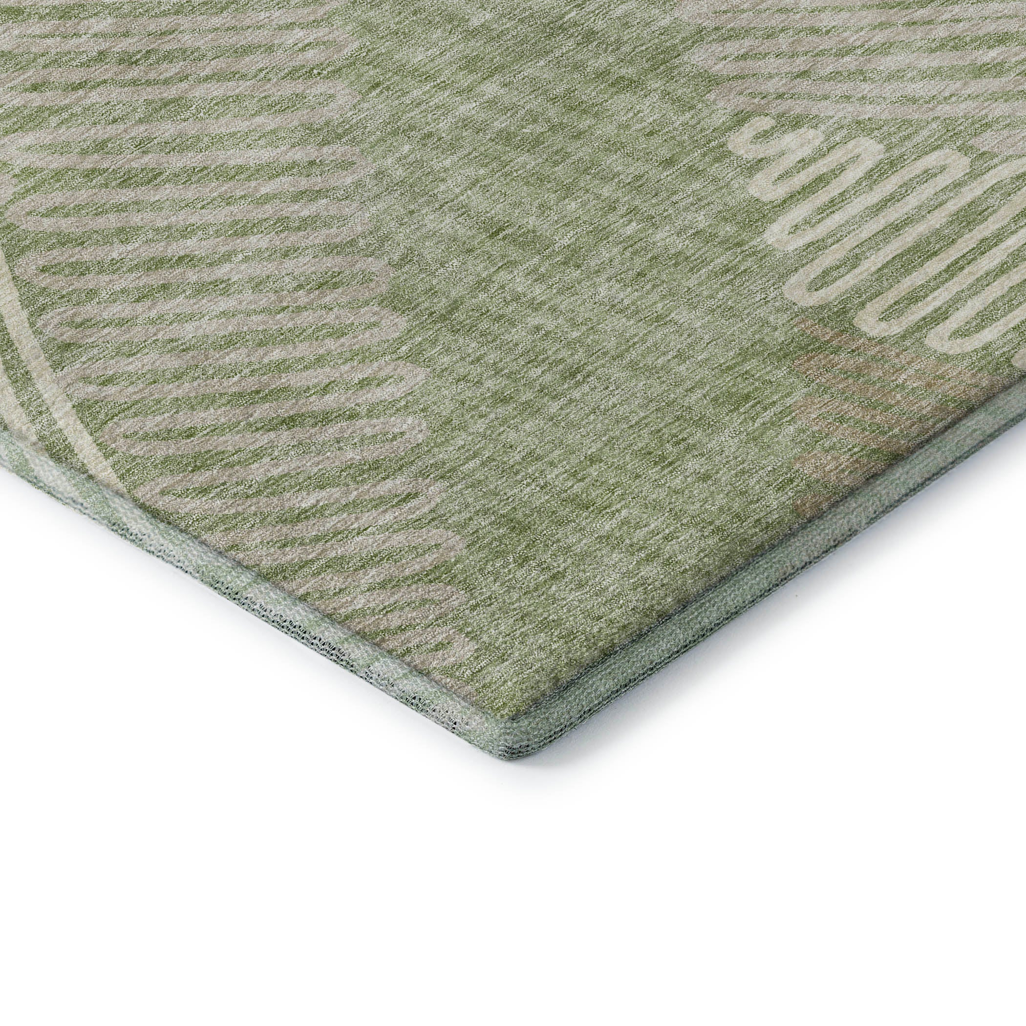 Istanbul Machine Washable Transitional Aloe Green Rug 1'8" x 2'6" #shape_Rectangle