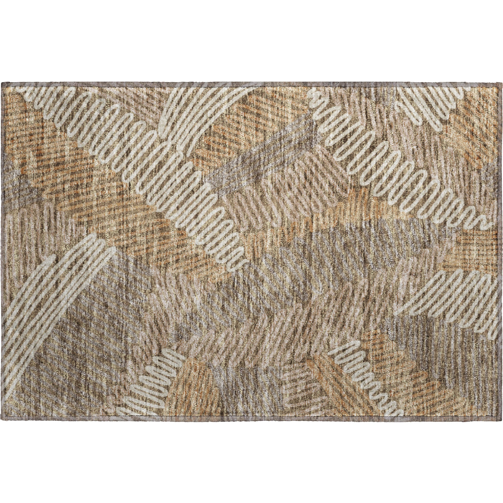 Istanbul Machine Washable Transitional Brown Rug 1'8" x 2'6" #shape_Rectangle