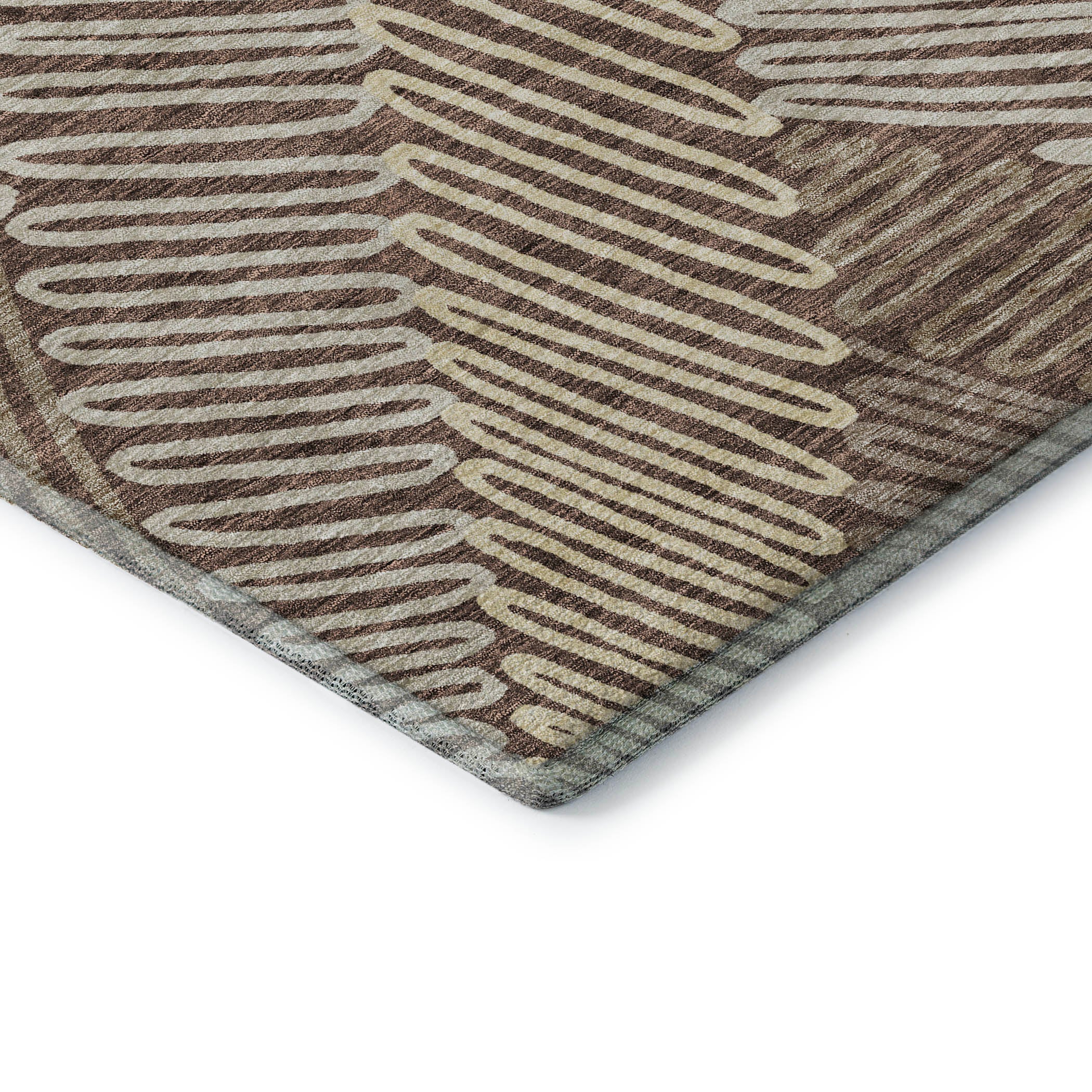 Istanbul Machine Washable Transitional Chocolate Brown Rug 1'8" x 2'6" #shape_Rectangle