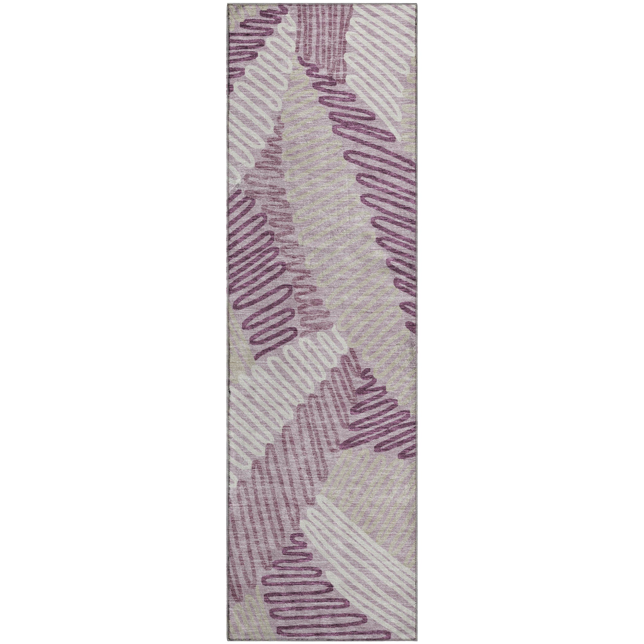 Istanbul Machine Washable Transitional Lavender Purple Rug 2'3" x 7'6" #shape_Runner