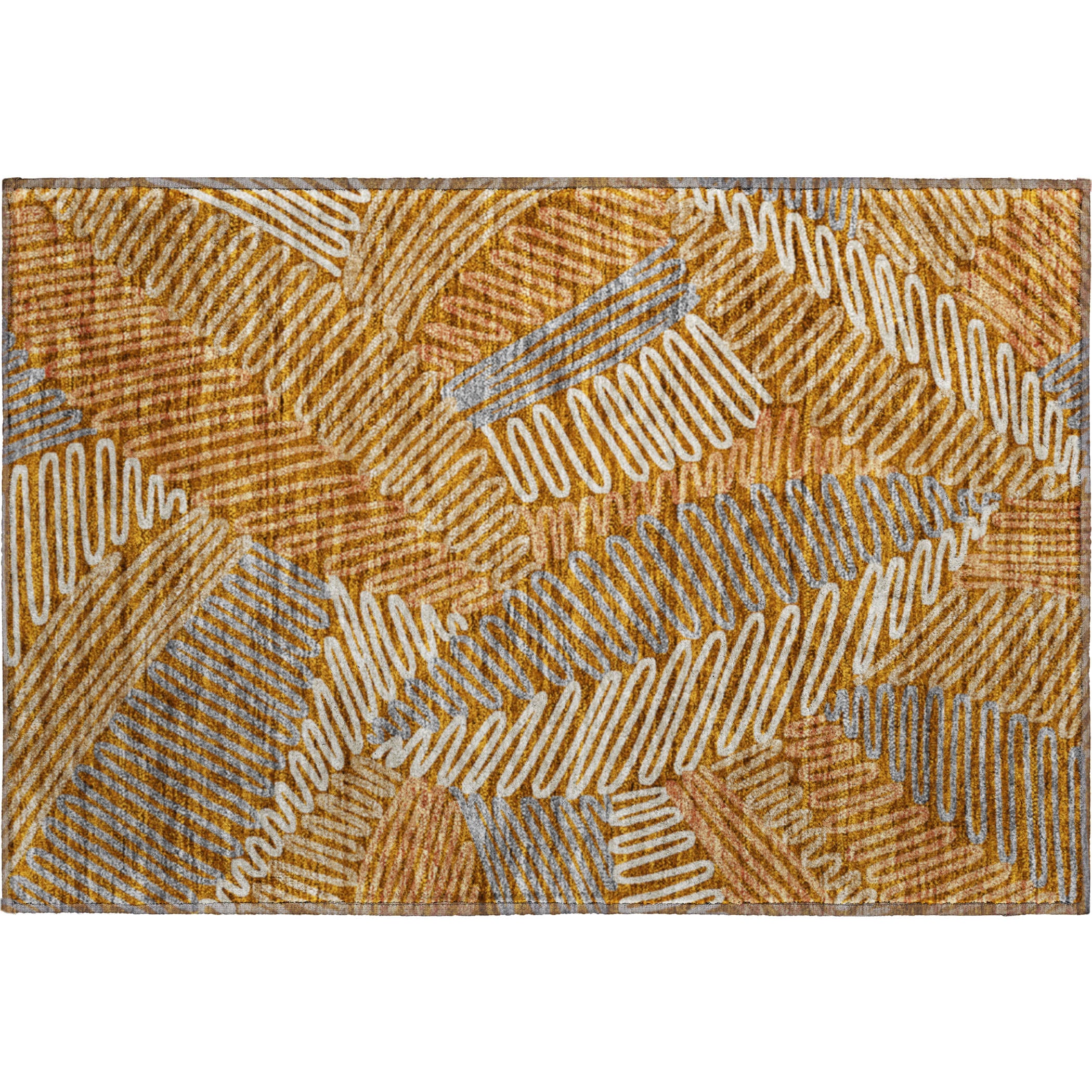 Istanbul Machine Washable Transitional Paprika Orange Rug 1'8" x 2'6" #shape_Rectangle