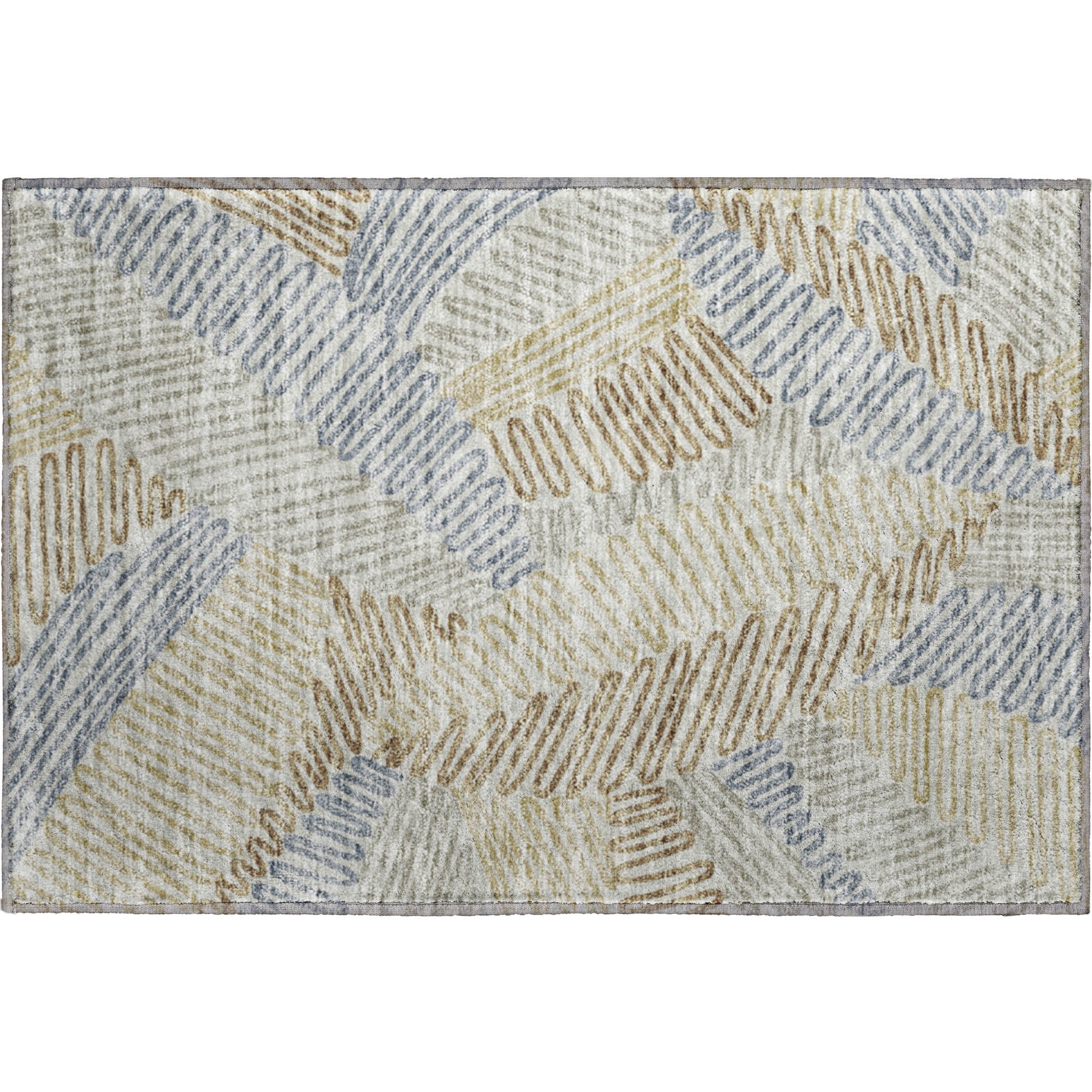 Istanbul Machine Washable Transitional Taupe Brown Rug 1'8" x 2'6" #shape_Rectangle