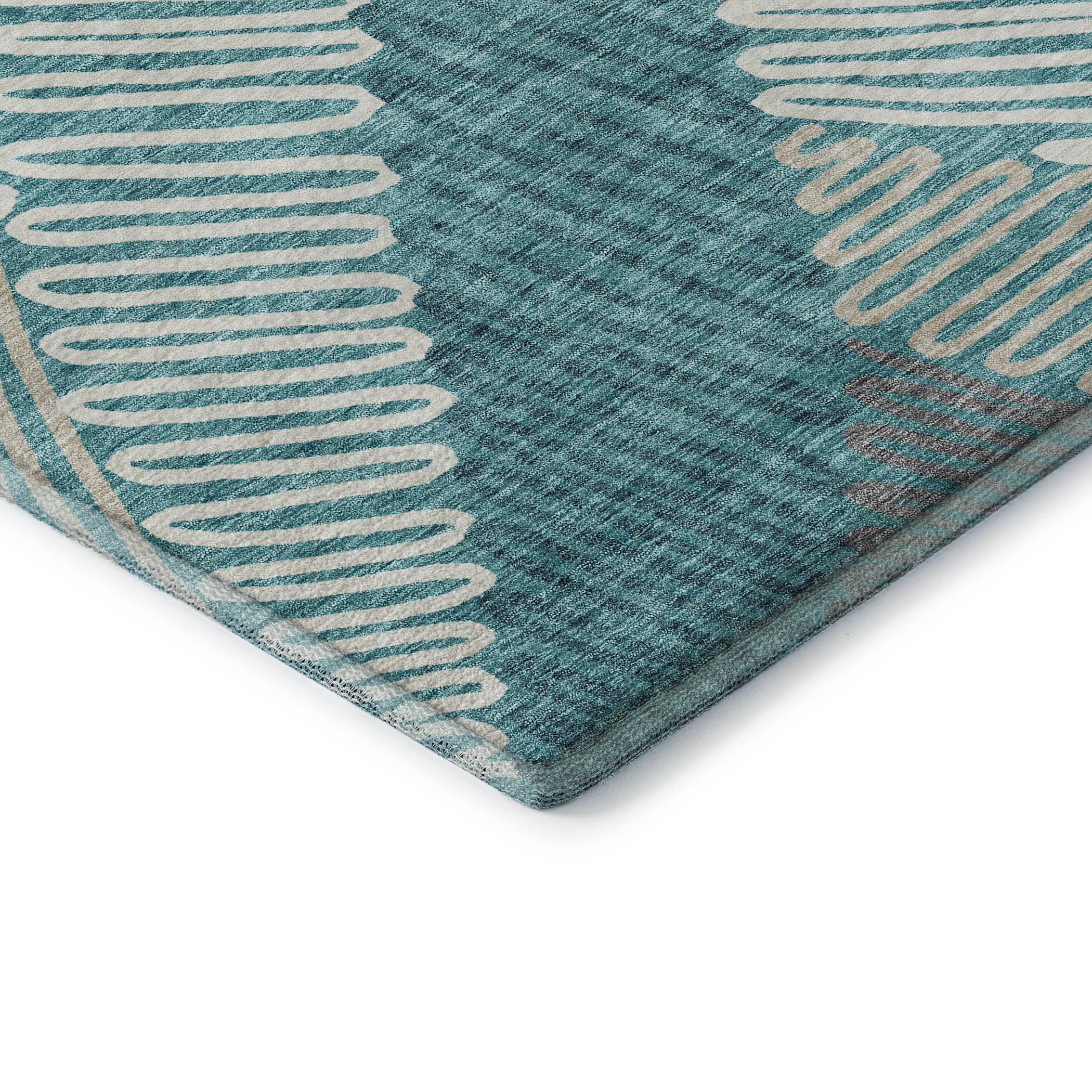Istanbul Machine Washable Transitional Teal Rug 1'8" x 2'6" #shape_Rectangle
