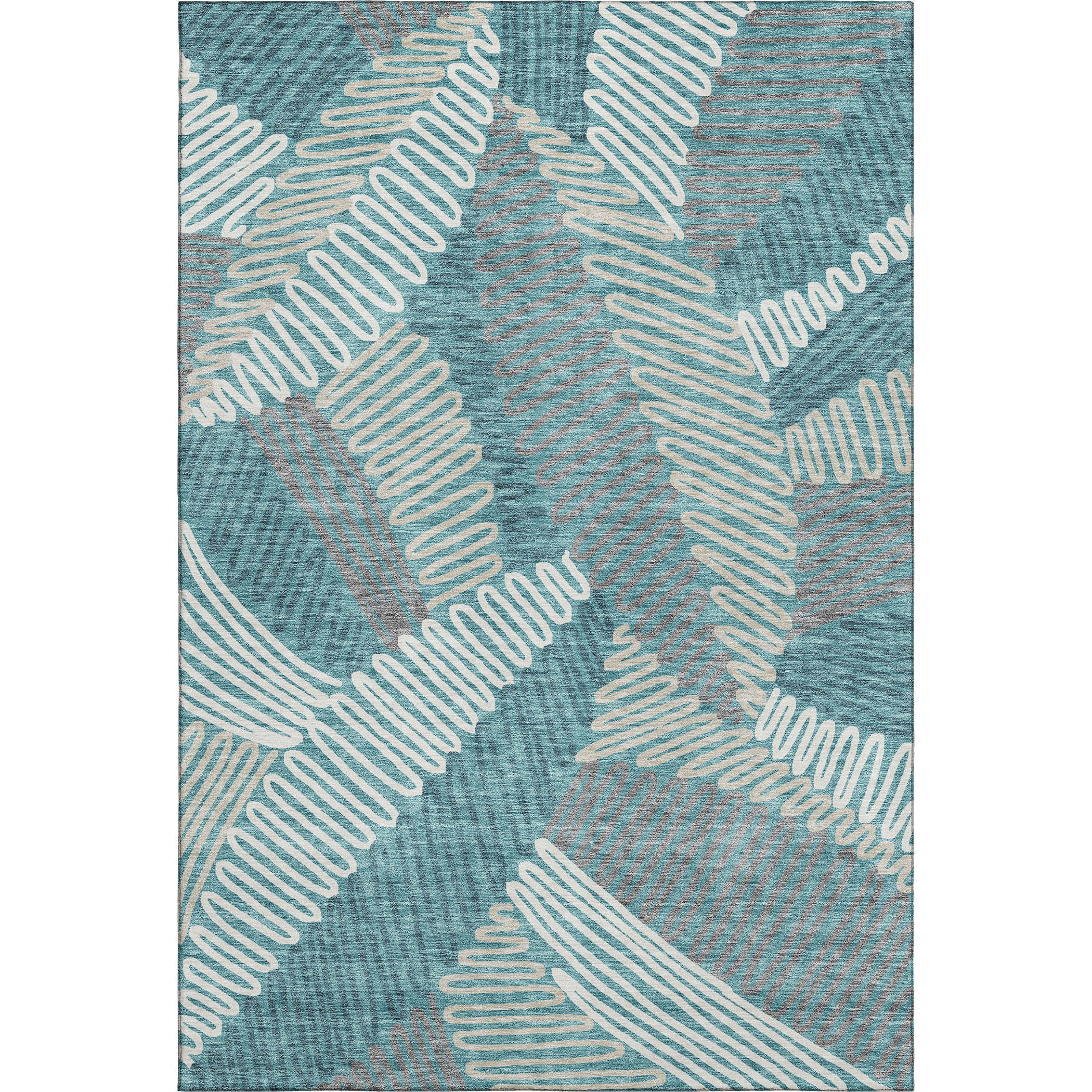 Istanbul Machine Washable Transitional Teal Rug 2'6" x 3'10" #shape_Rectangle