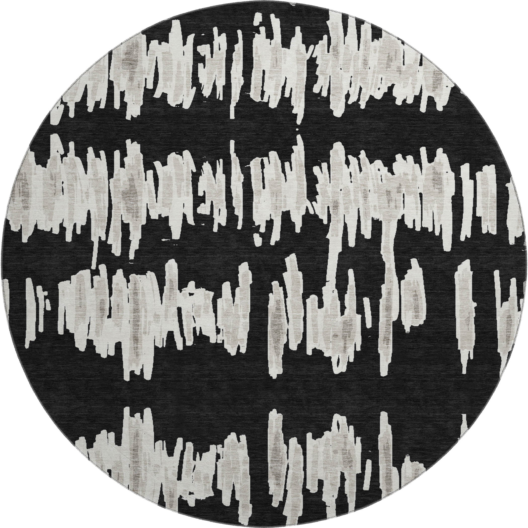 Dubrovnik Machine Washable Transitional Black Rug 8' x 8' #shape_Round