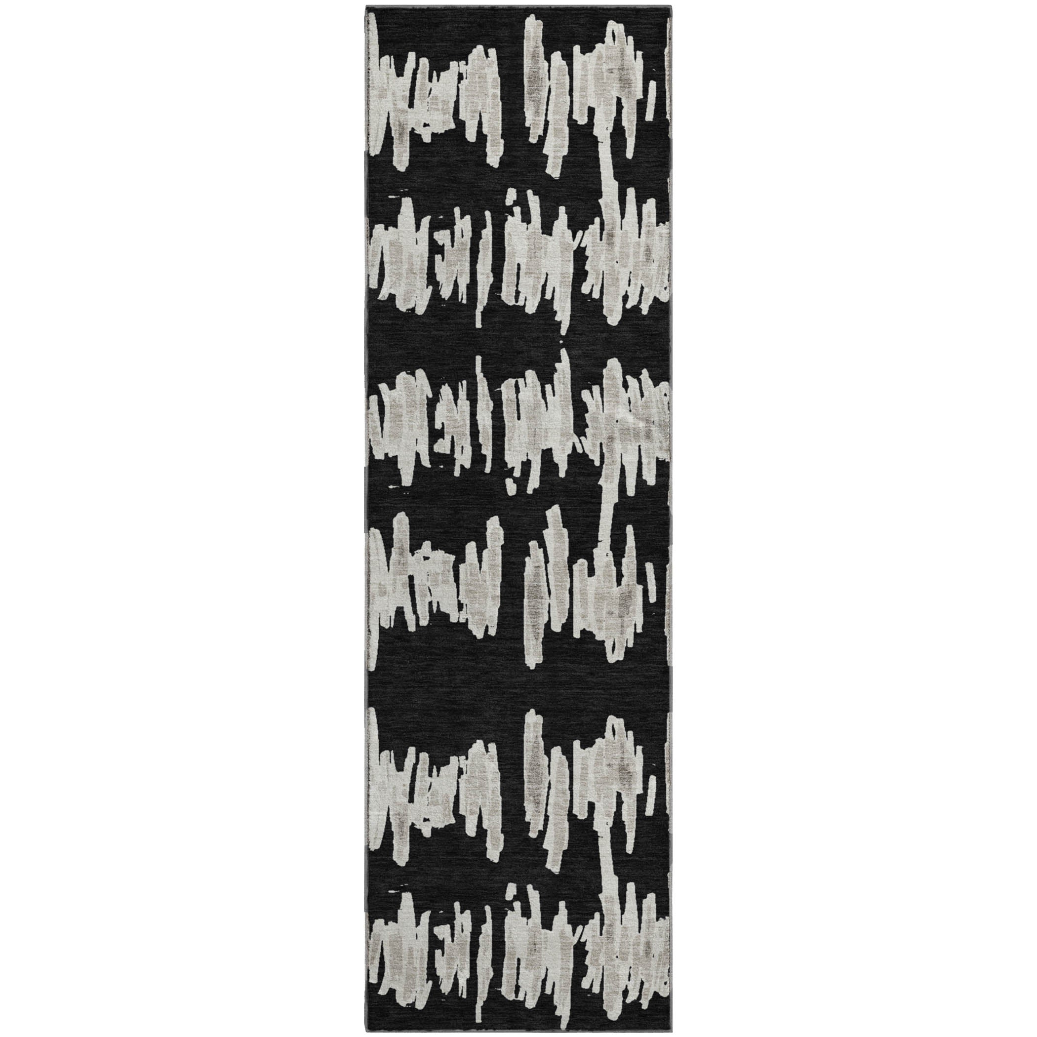 Dubrovnik Machine Washable Transitional Black Rug 2'3" x 7'6" #shape_Runner