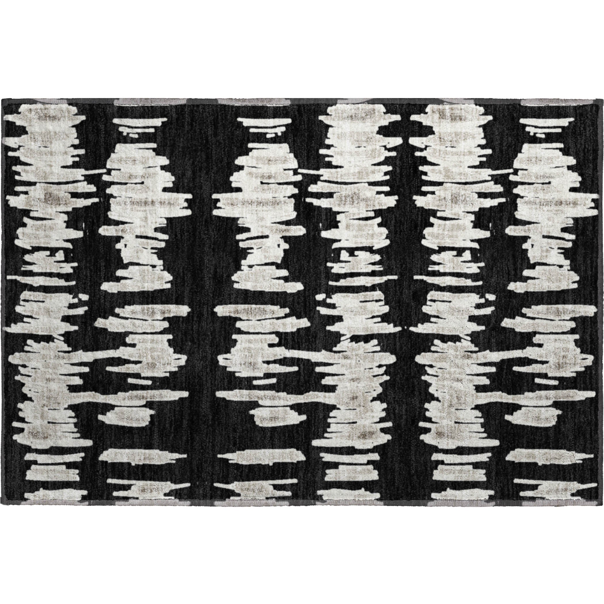Dubrovnik Machine Washable Transitional Black Rug 1'8" x 2'6" #shape_Rectangle