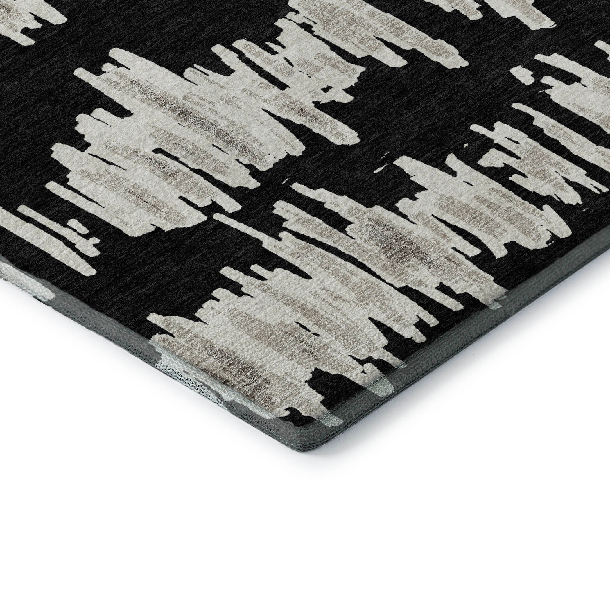 Dubrovnik Machine Washable Transitional Black Rug 1'8" x 2'6" #shape_Rectangle