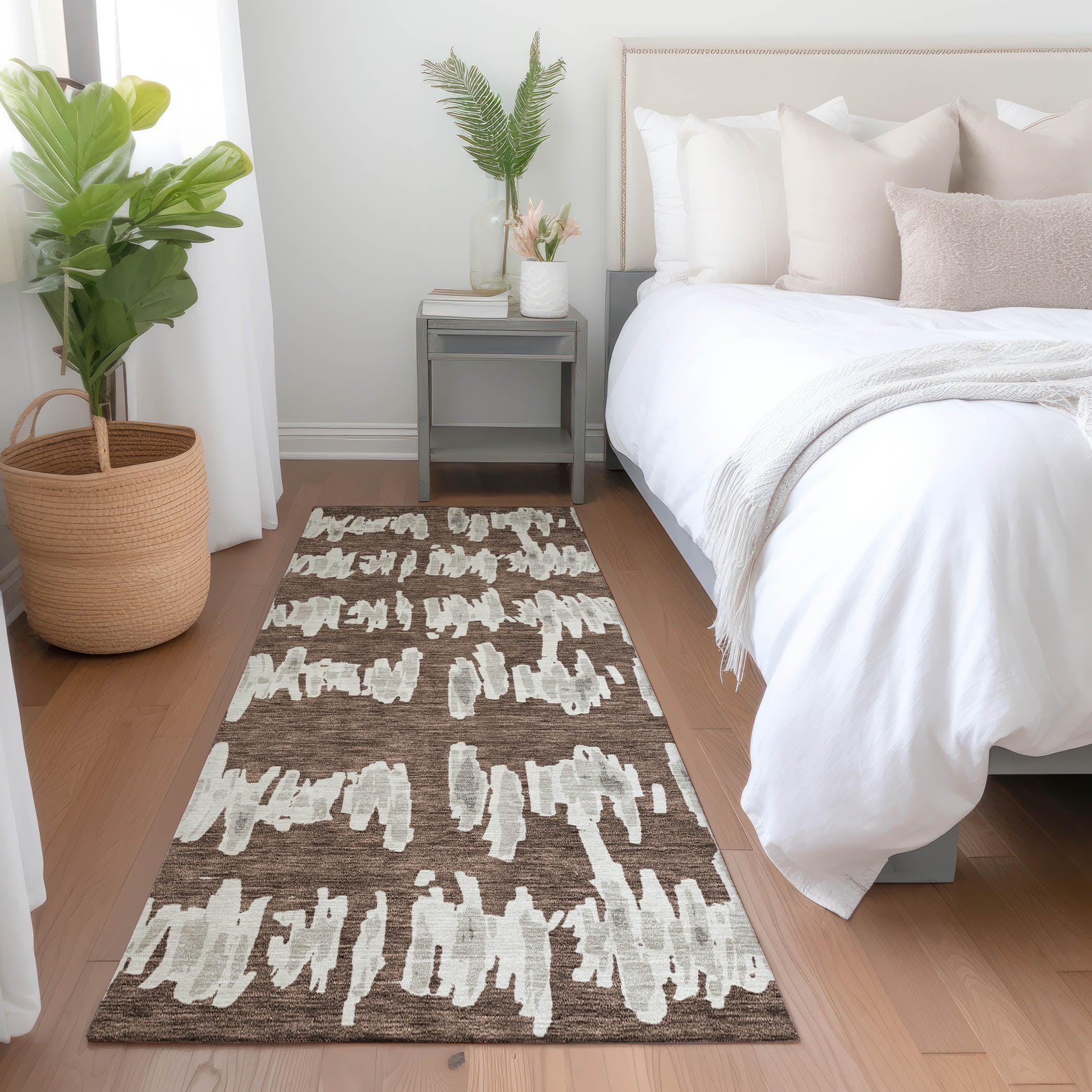 Dubrovnik Machine Washable Transitional Brown Rug 2'3" x 7'6" #shape_Runner