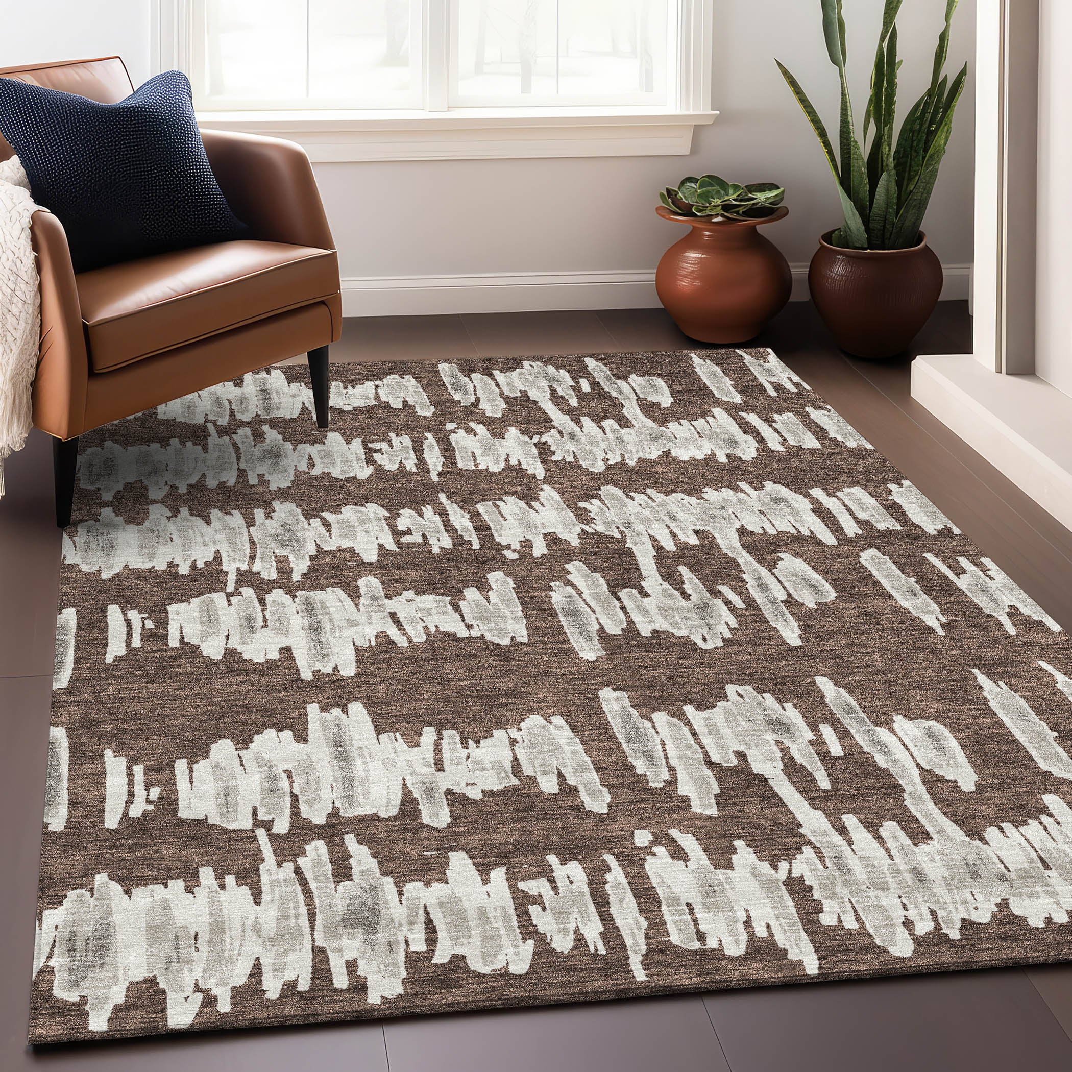 Dubrovnik Machine Washable Transitional Brown Rug 2'6" x 3'10" #shape_Rectangle