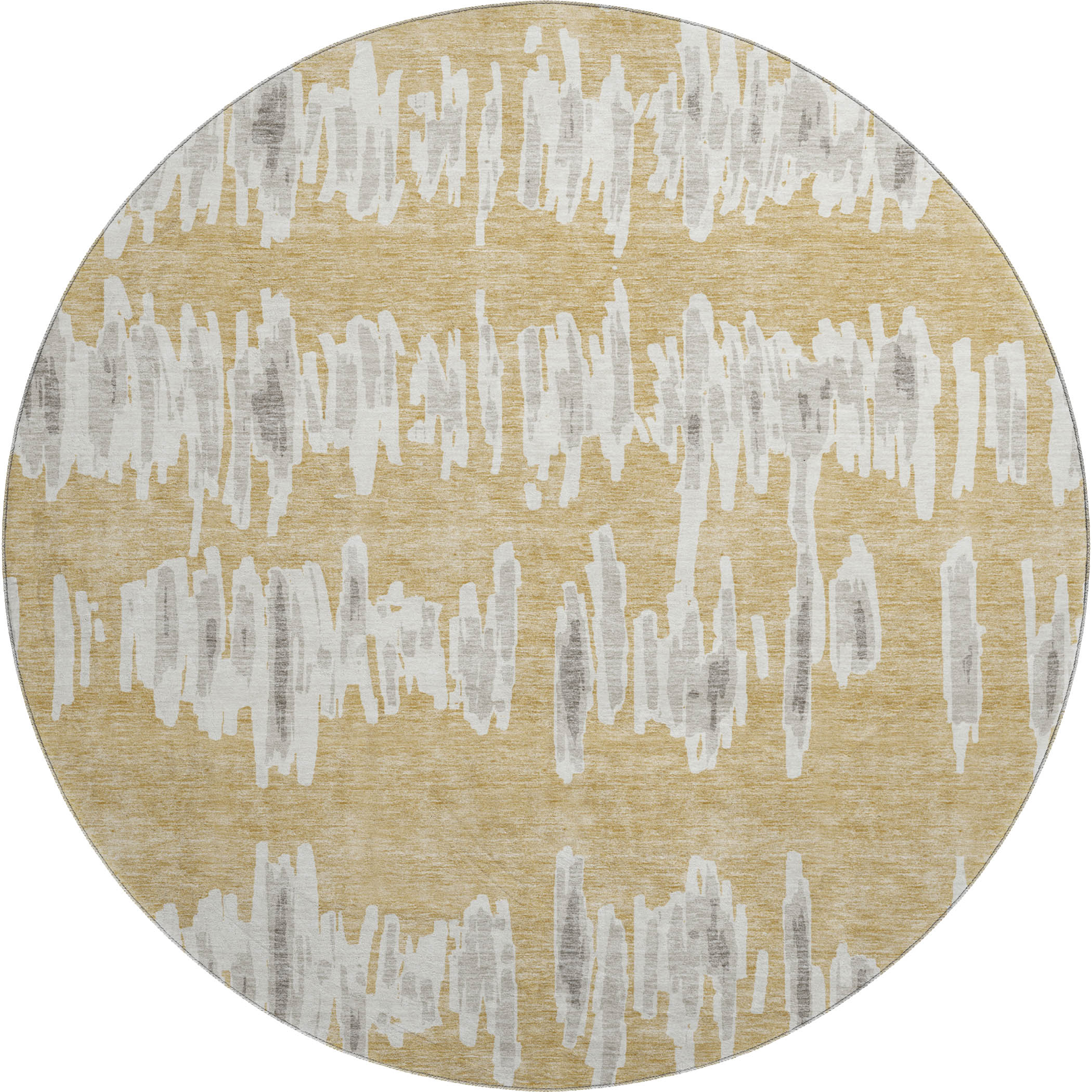 Dubrovnik Machine Washable Transitional Gold Rug 8' x 8' #shape_Round