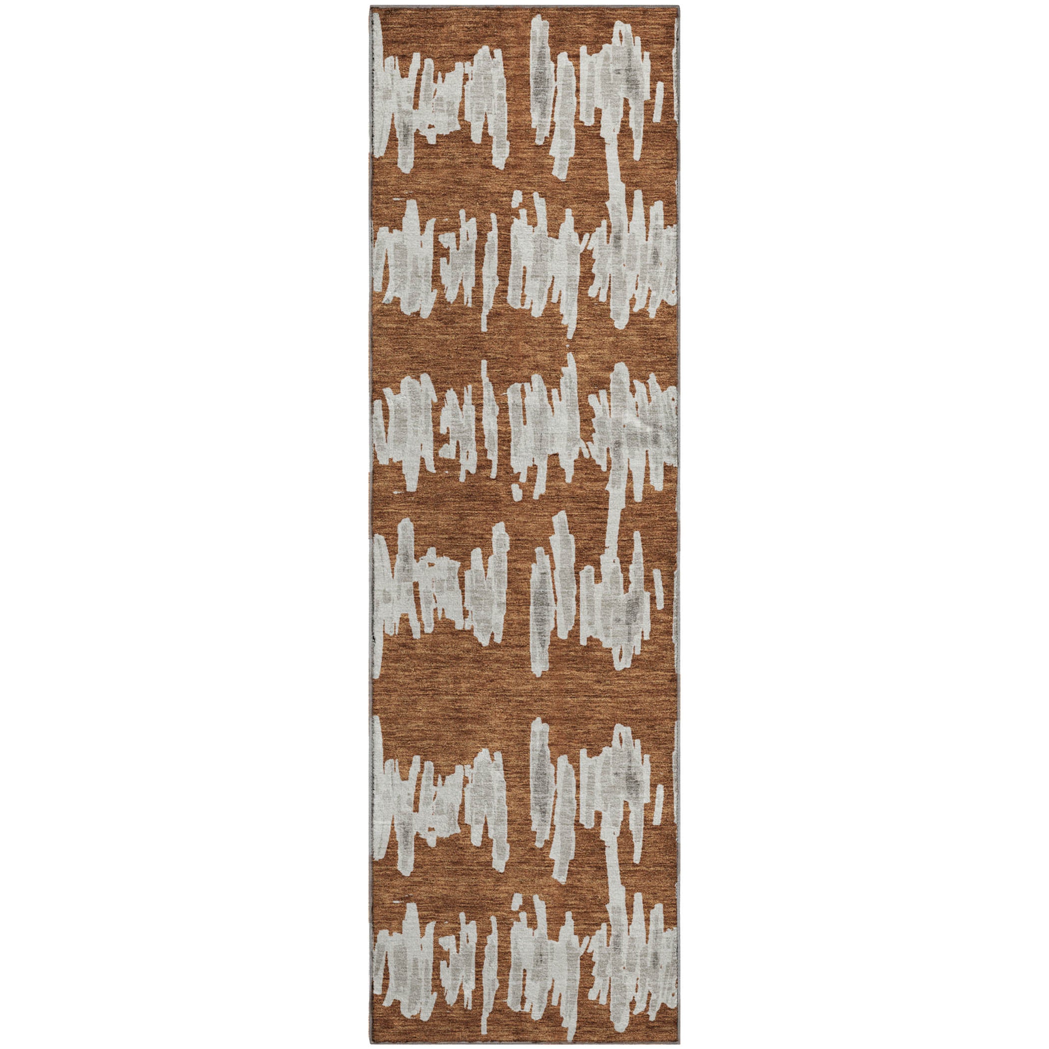 Dubrovnik Machine Washable Transitional Paprika Orange Rug 2'3" x 7'6" #shape_Runner