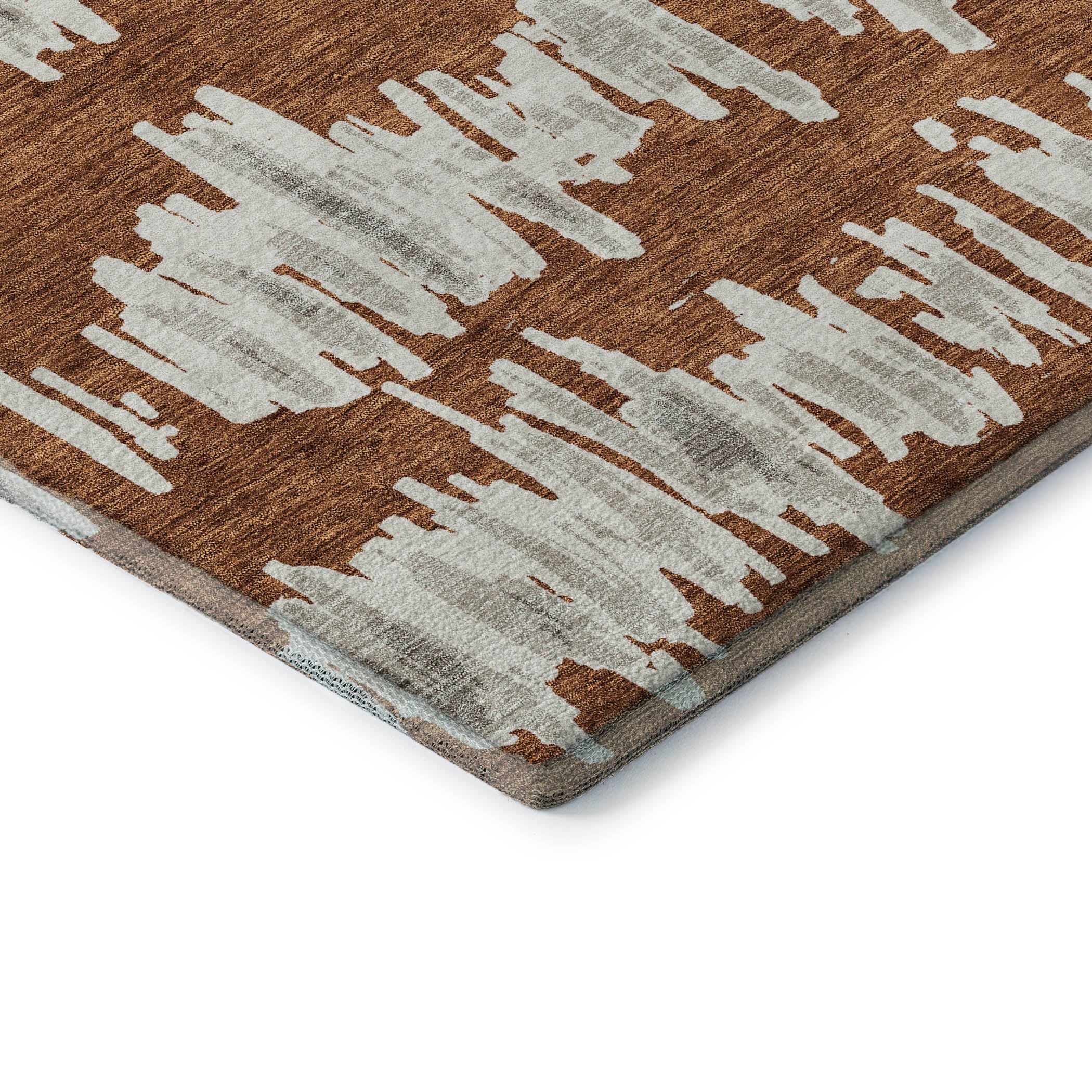 Dubrovnik Machine Washable Transitional Paprika Orange Rug 1'8" x 2'6" #shape_Rectangle