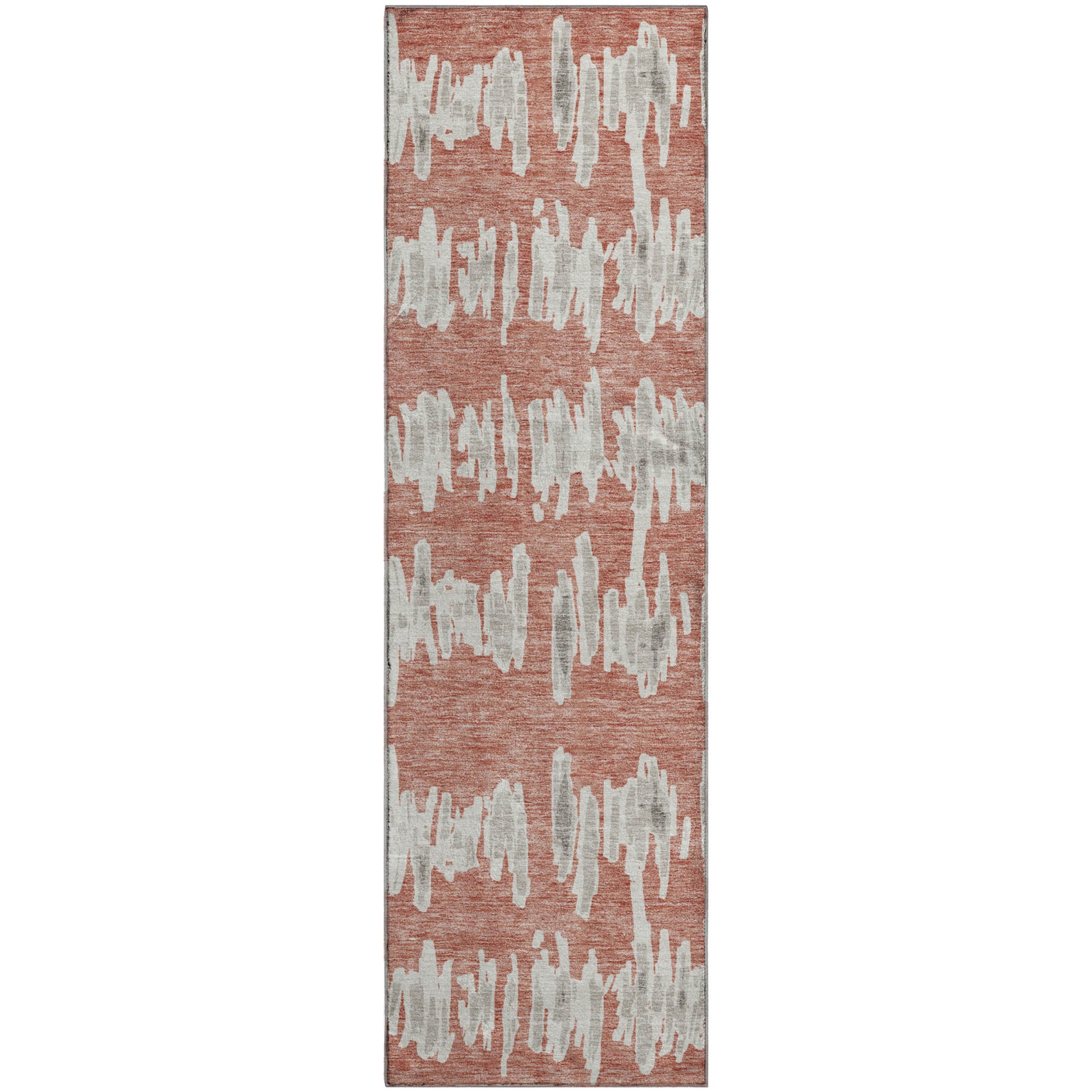 Dubrovnik Machine Washable Transitional Salmon Orange Rug 2'3" x 7'6" #shape_Runner