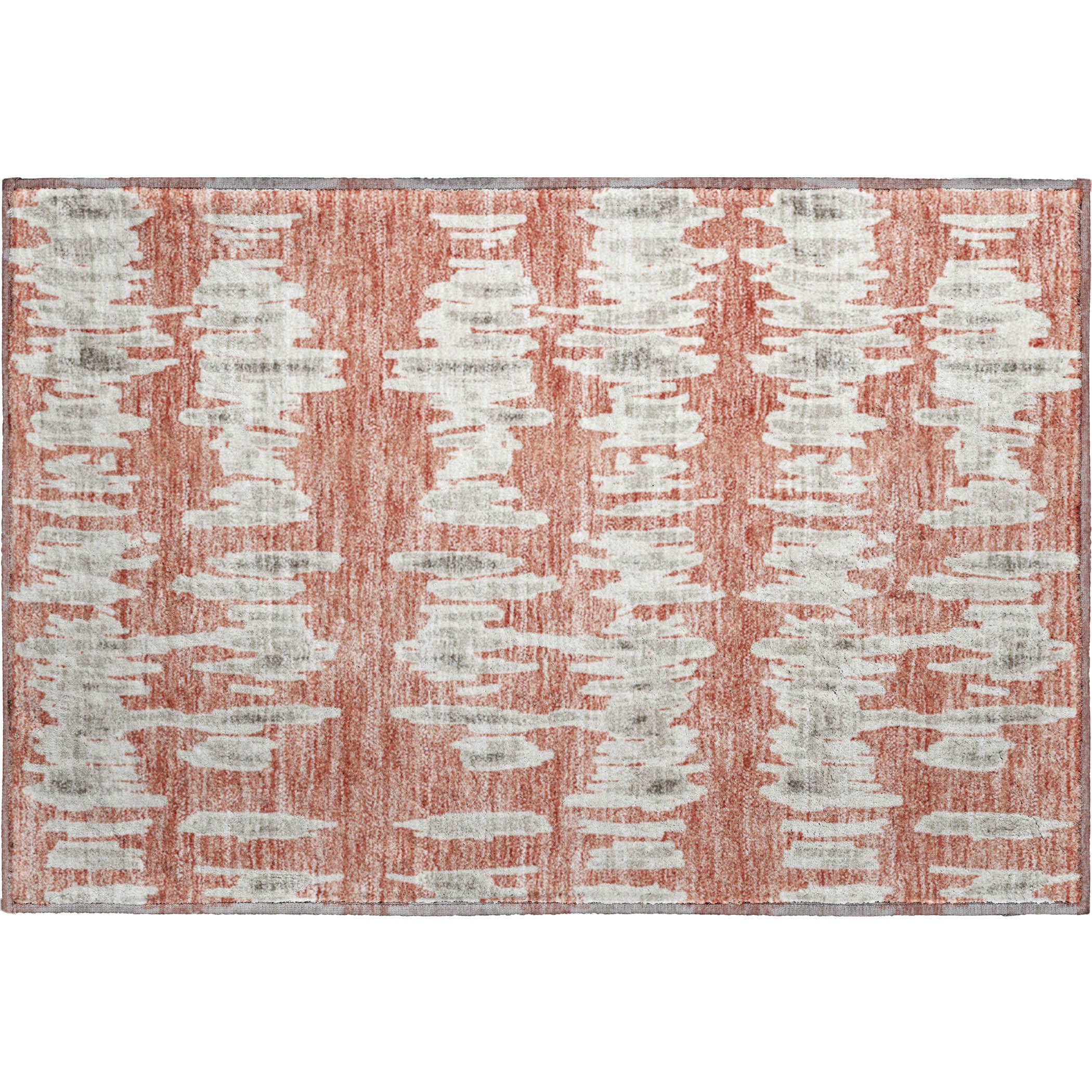 Dubrovnik Machine Washable Transitional Salmon Orange Rug 1'8" x 2'6" #shape_Rectangle