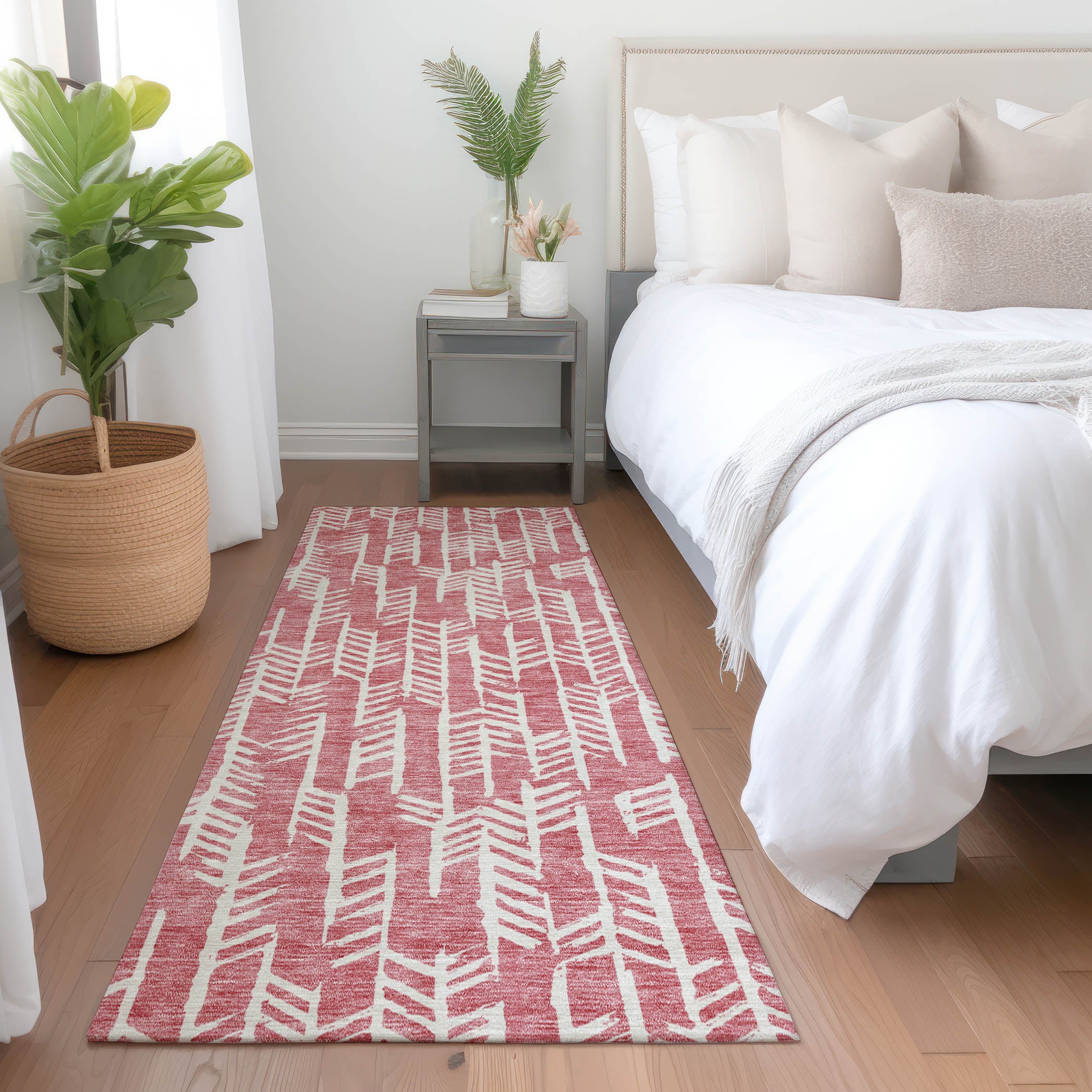 Reykjavik Machine Washable Transitional Blush Pink Rug 2'3" x 7'6" #shape_Runner