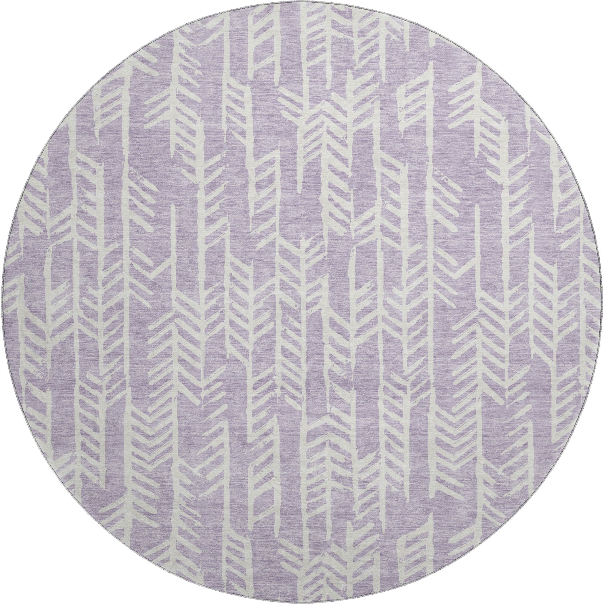 Reykjavik Machine Washable Transitional Lavender Purple Rug 8' x 8' #shape_Round