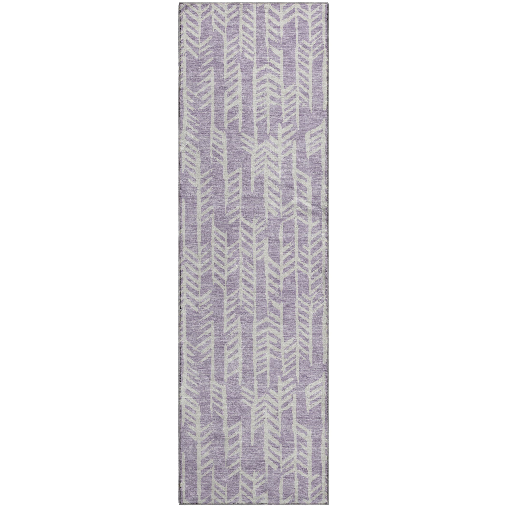Reykjavik Machine Washable Transitional Lavender Purple Rug 2'3" x 7'6" #shape_Runner