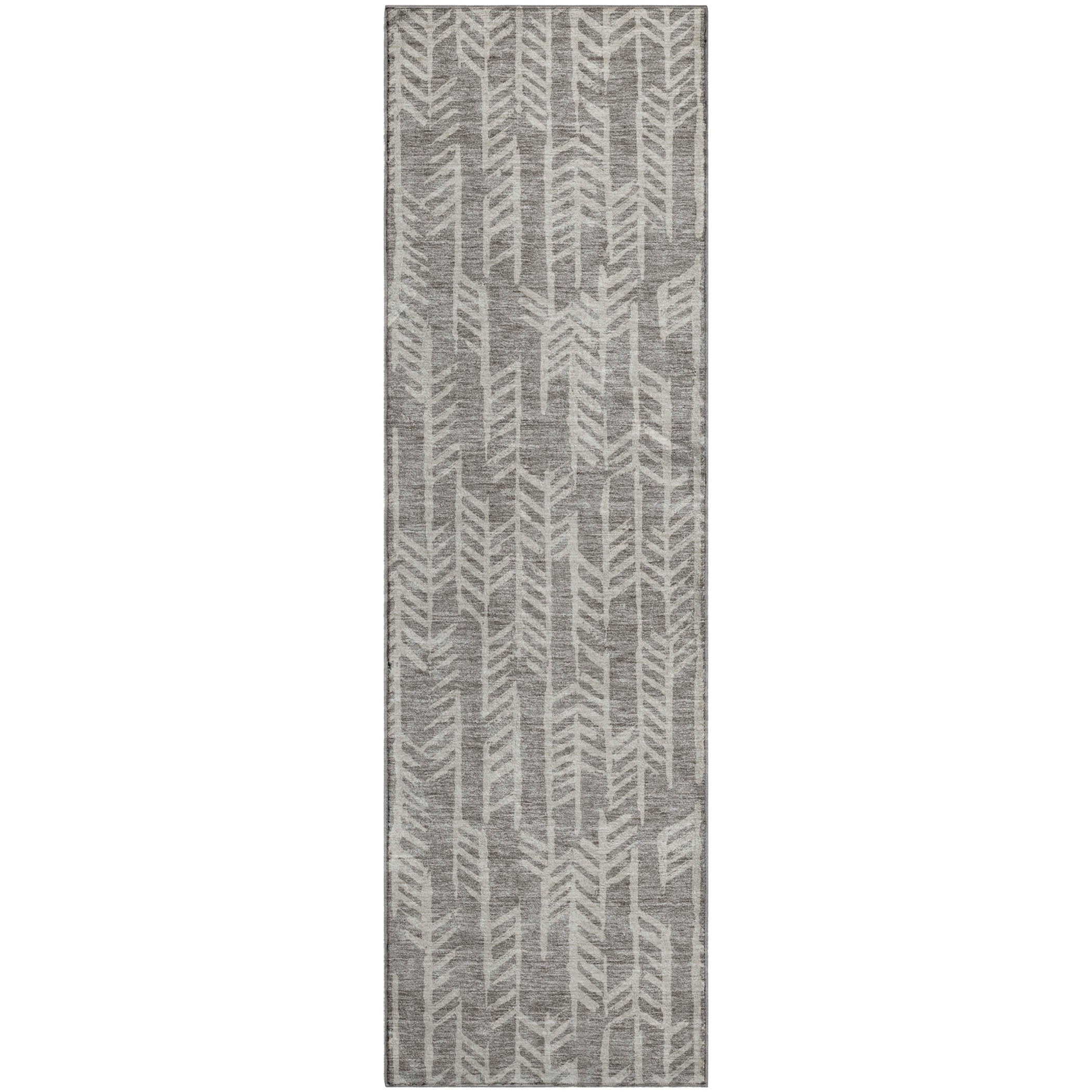 Reykjavik Machine Washable Transitional Taupe Brown Rug 2'3" x 7'6" #shape_Runner