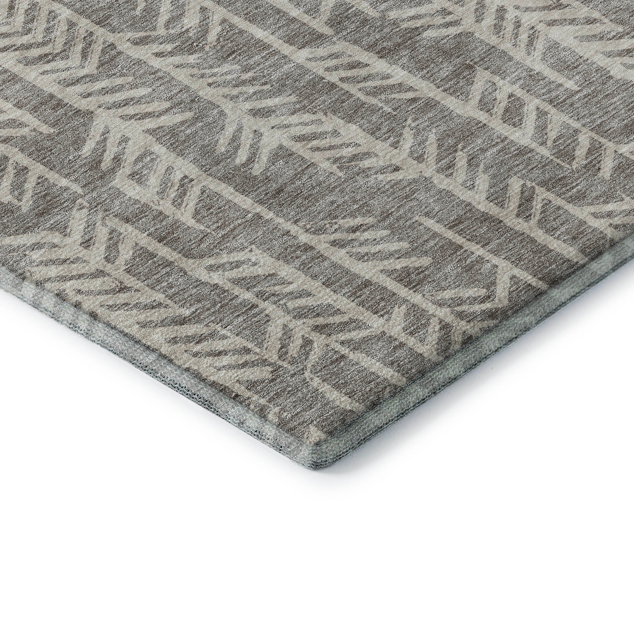 Reykjavik Machine Washable Transitional Taupe Brown Rug 1'8" x 2'6" #shape_Rectangle