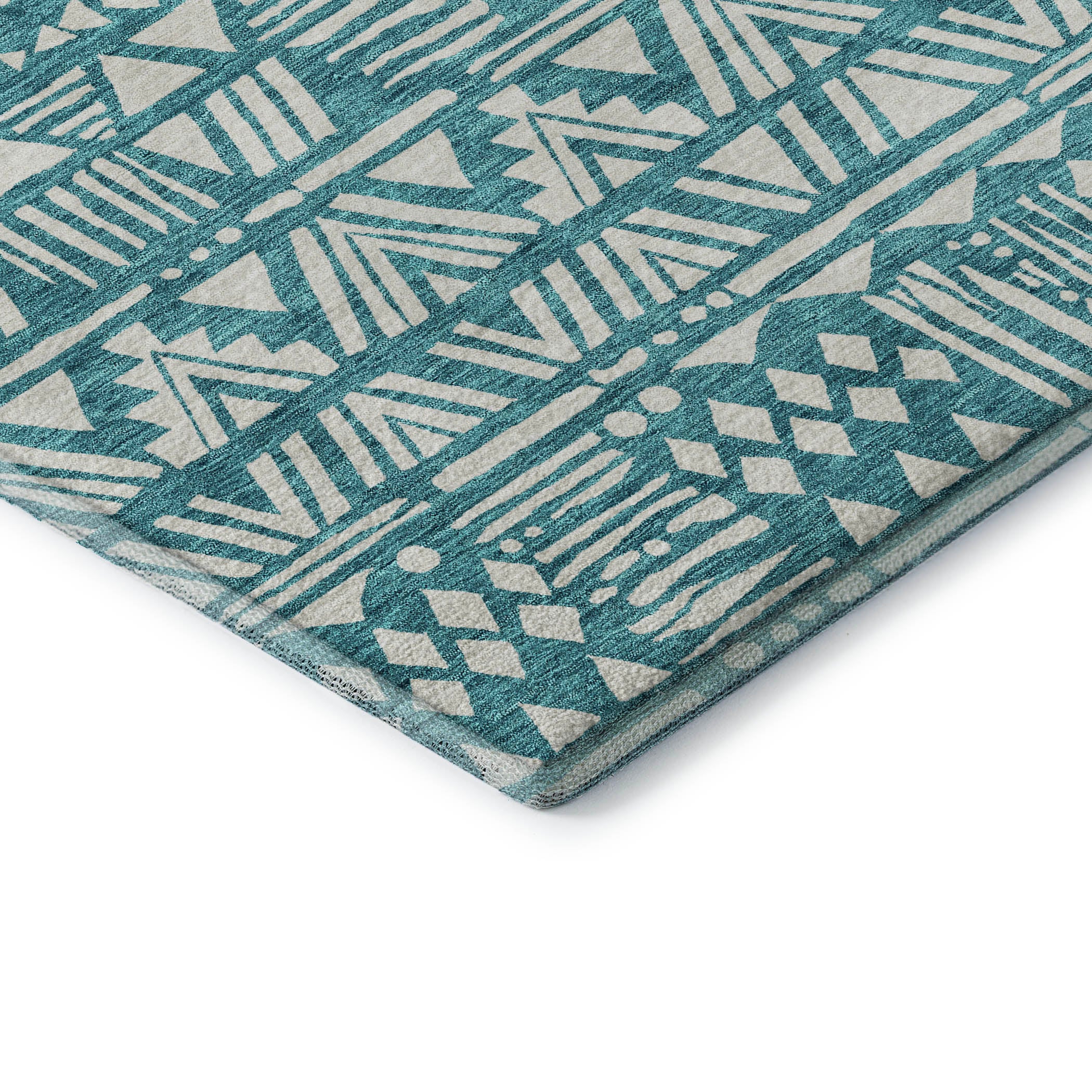 Nairobi Machine Washable Transitional Teal Rug 1'8" x 2'6" #shape_Rectangle
