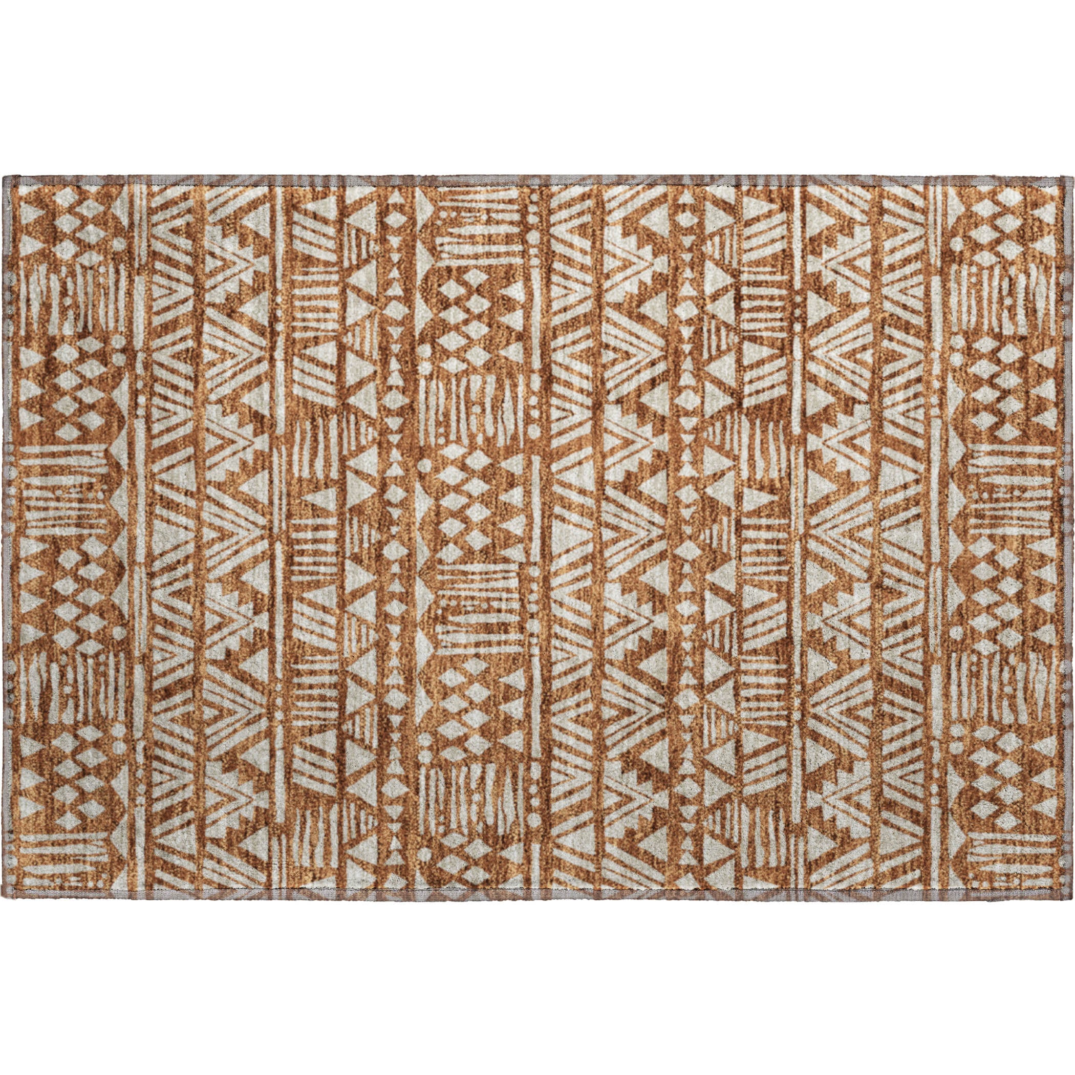 Nairobi Machine Washable Transitional Terracotta Orange Rug 1'8" x 2'6" #shape_Rectangle