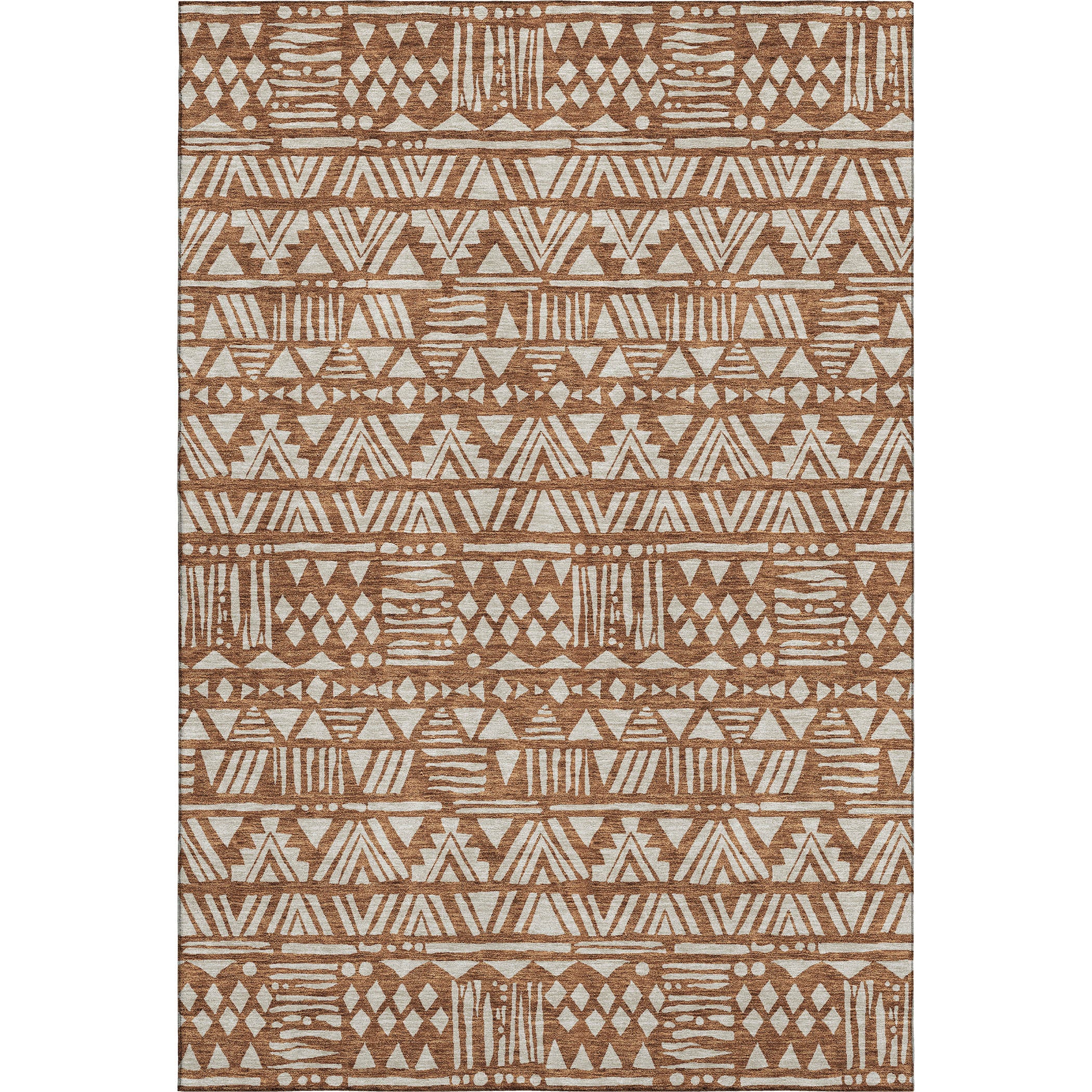 Nairobi Machine Washable Transitional Terracotta Orange Rug 2'6" x 3'10" #shape_Rectangle