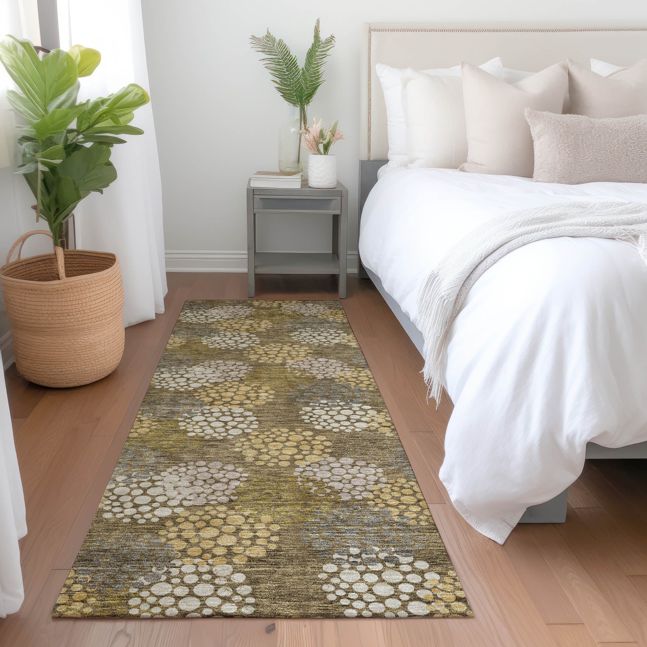 Havana Machine Washable Transitional Brown Rug 2'3" x 7'6" #shape_Runner