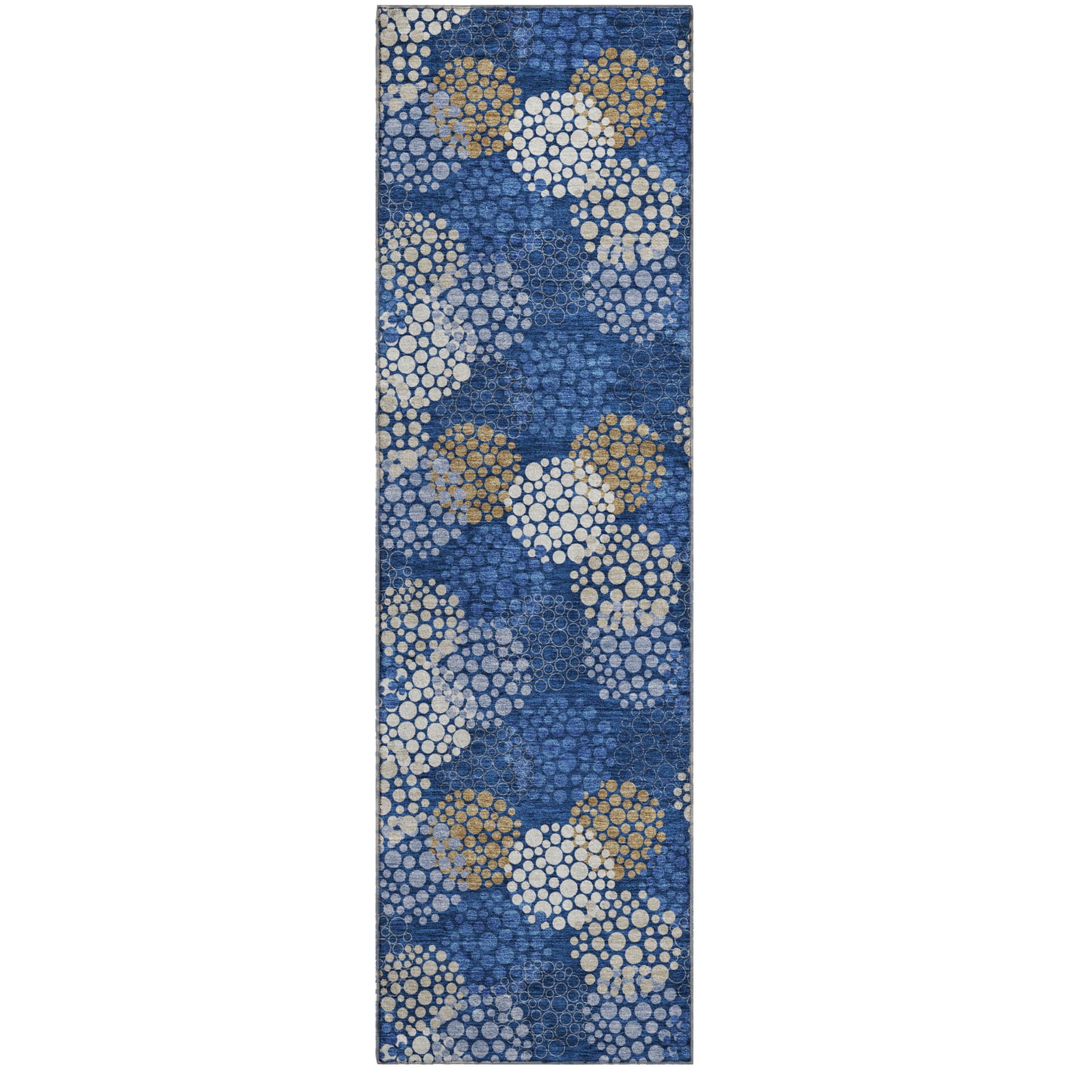 Havana Machine Washable Transitional Navy Blue Rug 2'3" x 7'6" #shape_Runner
