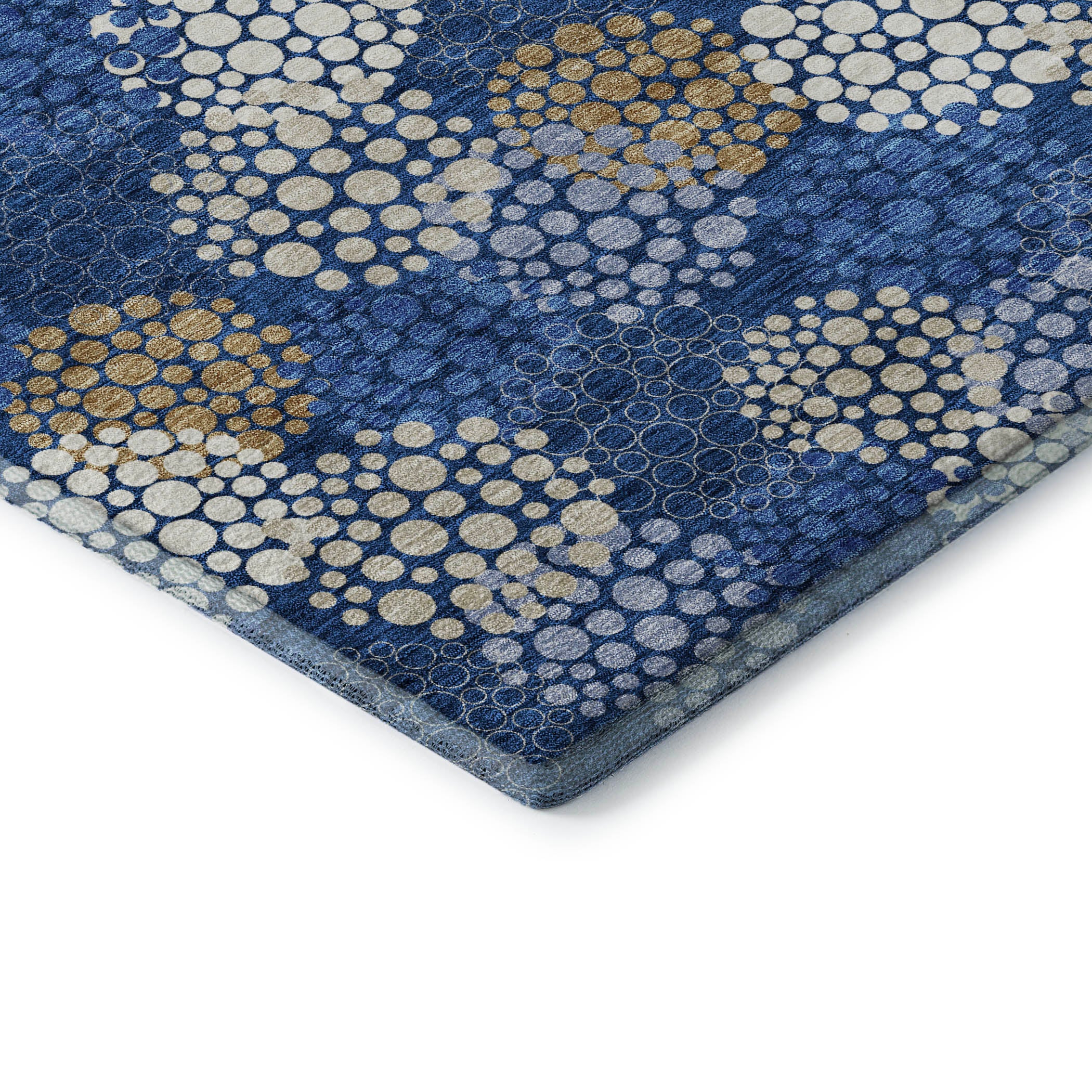 Havana Machine Washable Transitional Navy Blue Rug 1'8" x 2'6" #shape_Rectangle