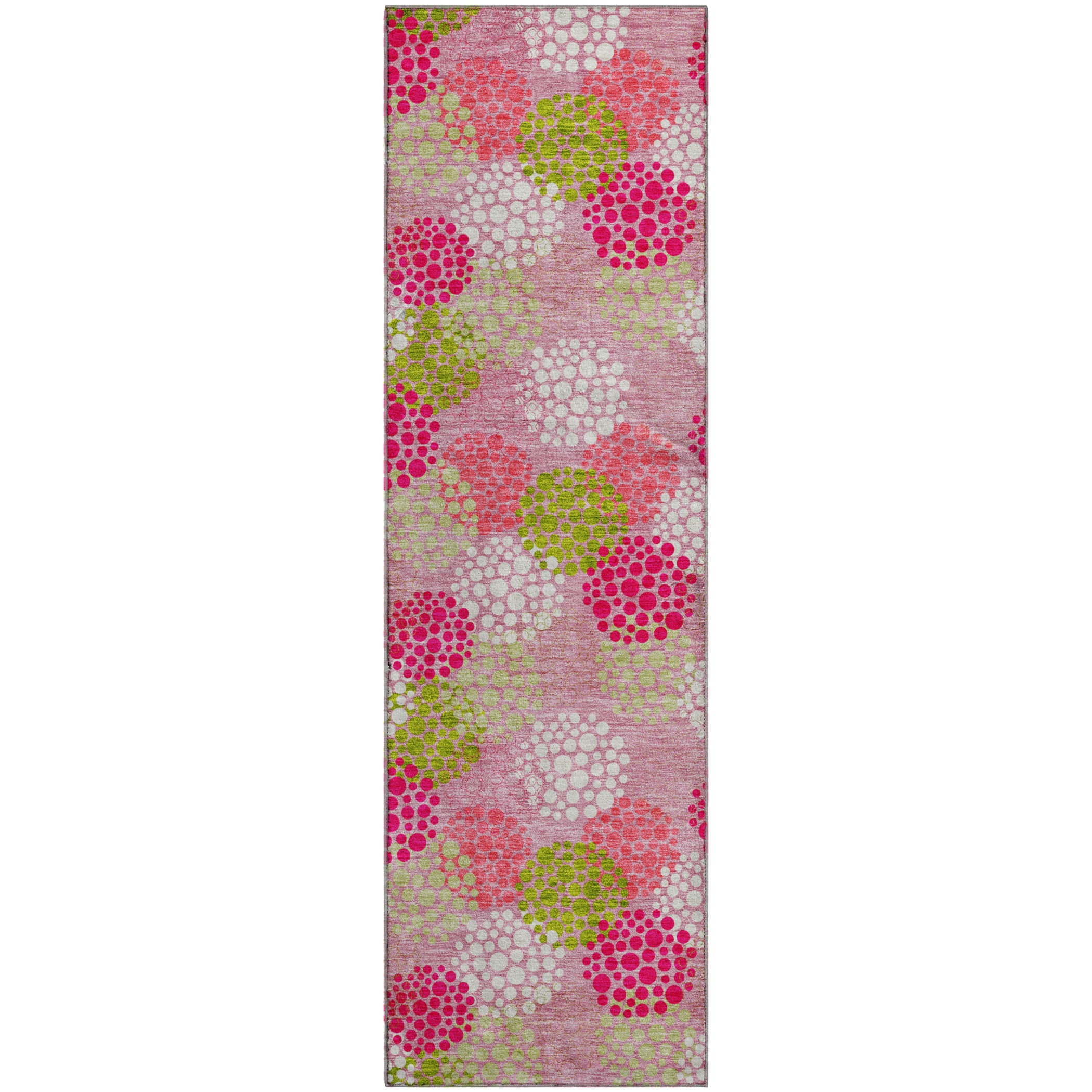 Havana Machine Washable Transitional Pink Rug 2'3" x 7'6" #shape_Runner
