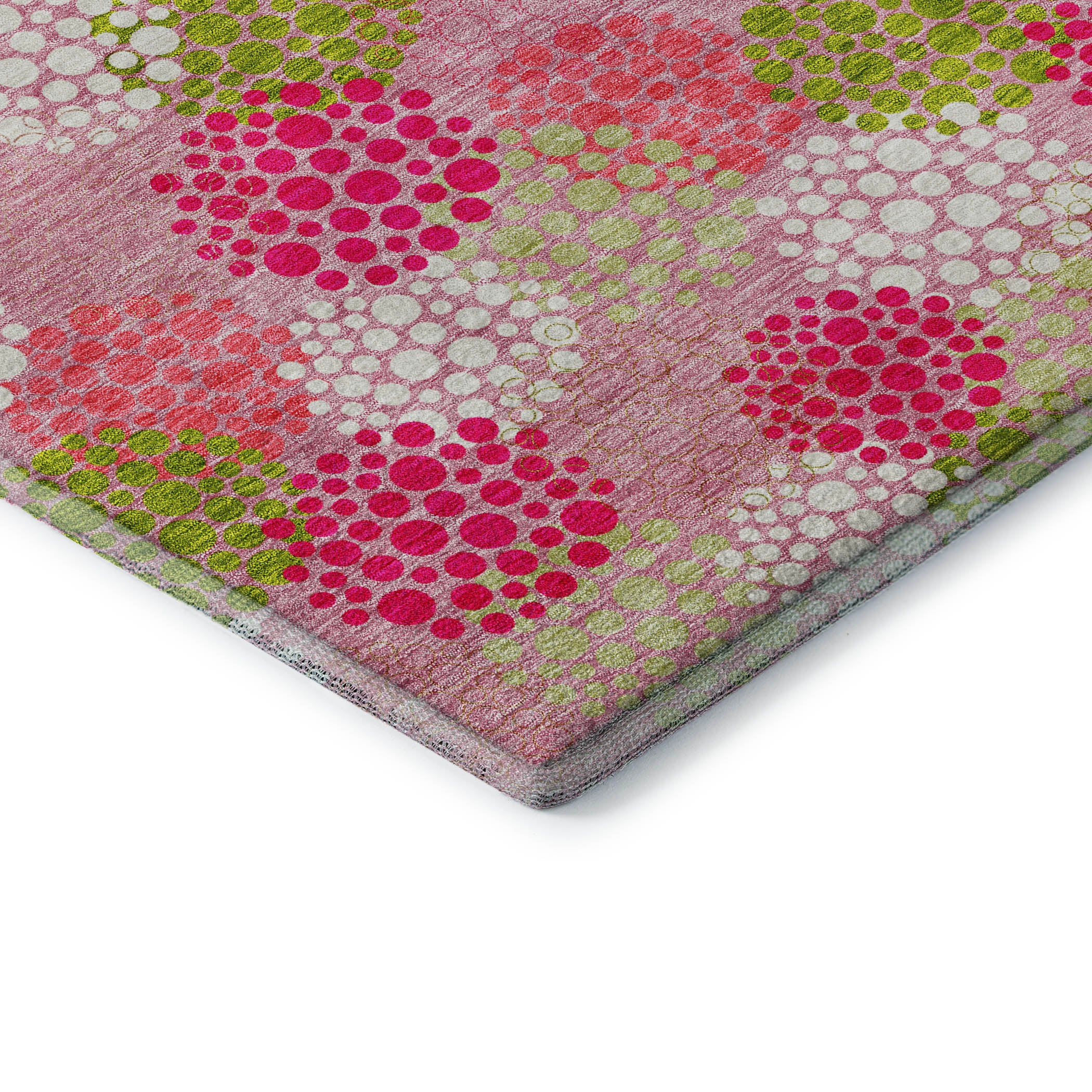 Havana Machine Washable Transitional Pink Rug 1'8" x 2'6" #shape_Rectangle