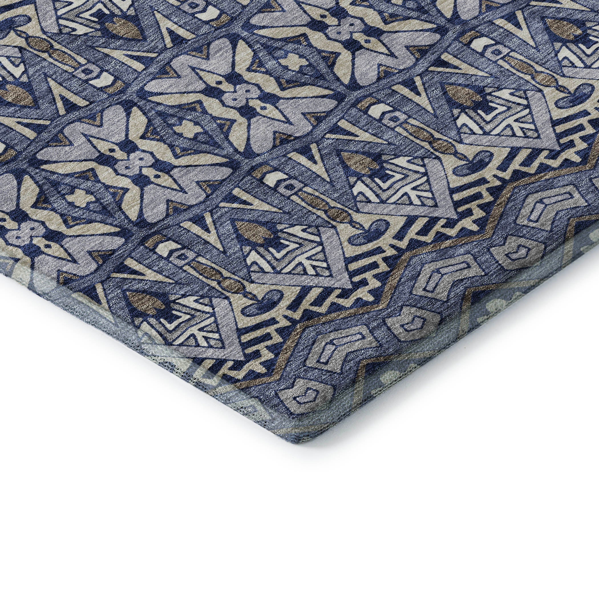 Antigua Machine Washable Transitional Denim Blue Rug 1'8" x 2'6" #shape_Rectangle