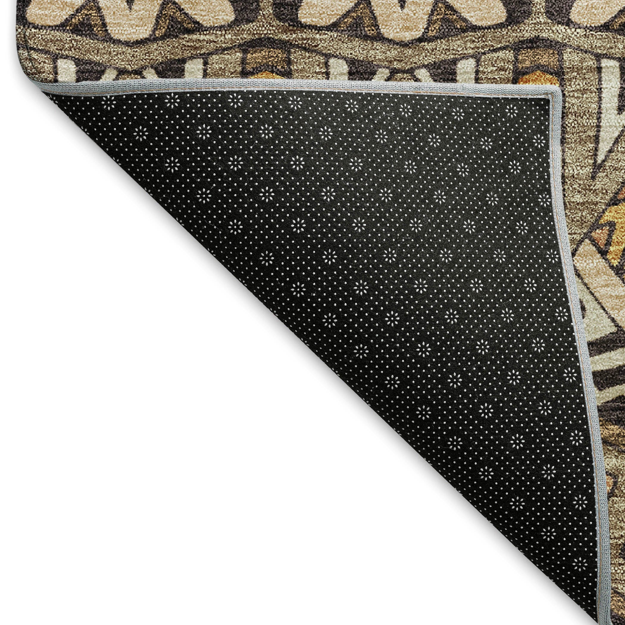 Antigua Machine Washable Transitional Taupe Brown Rug 1'8" x 2'6" #shape_Rectangle