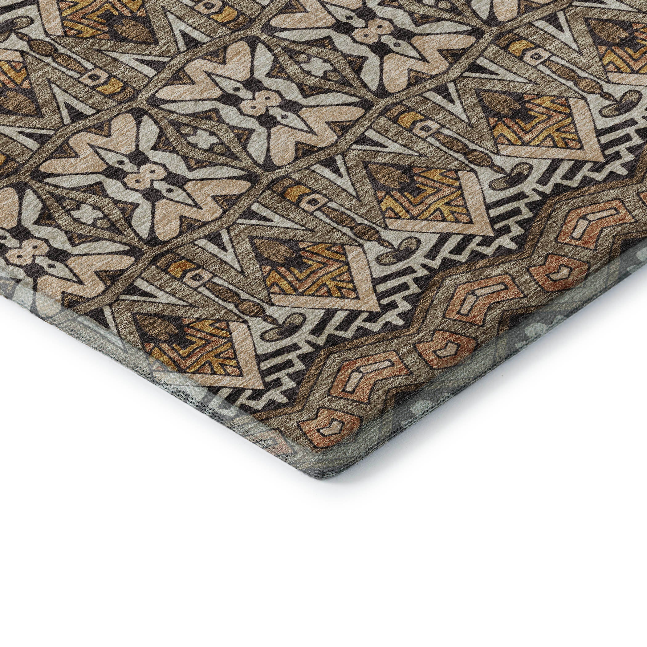 Antigua Machine Washable Transitional Taupe Brown Rug 1'8" x 2'6" #shape_Rectangle