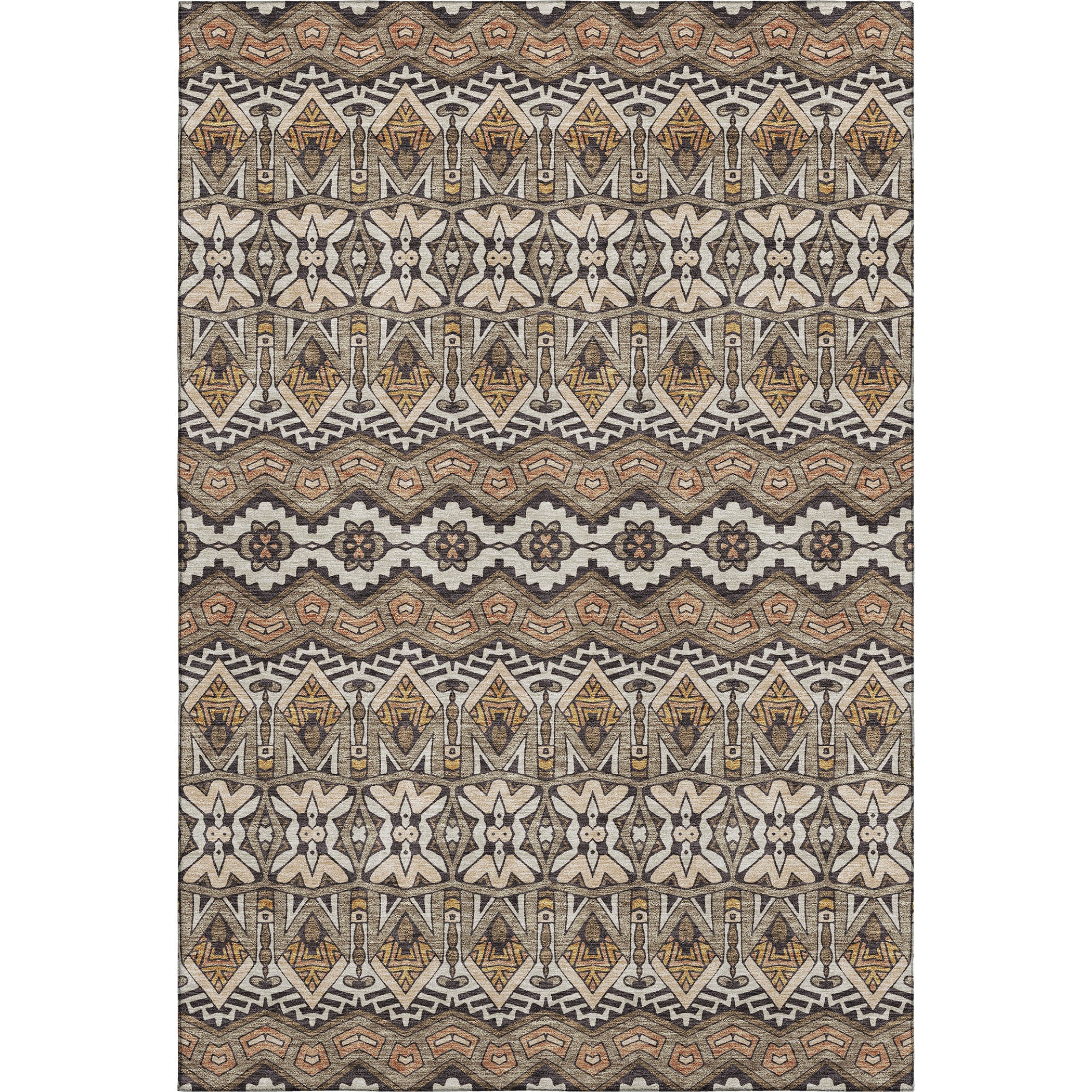Antigua Machine Washable Transitional Taupe Brown Rug 2'6" x 3'10" #shape_Rectangle
