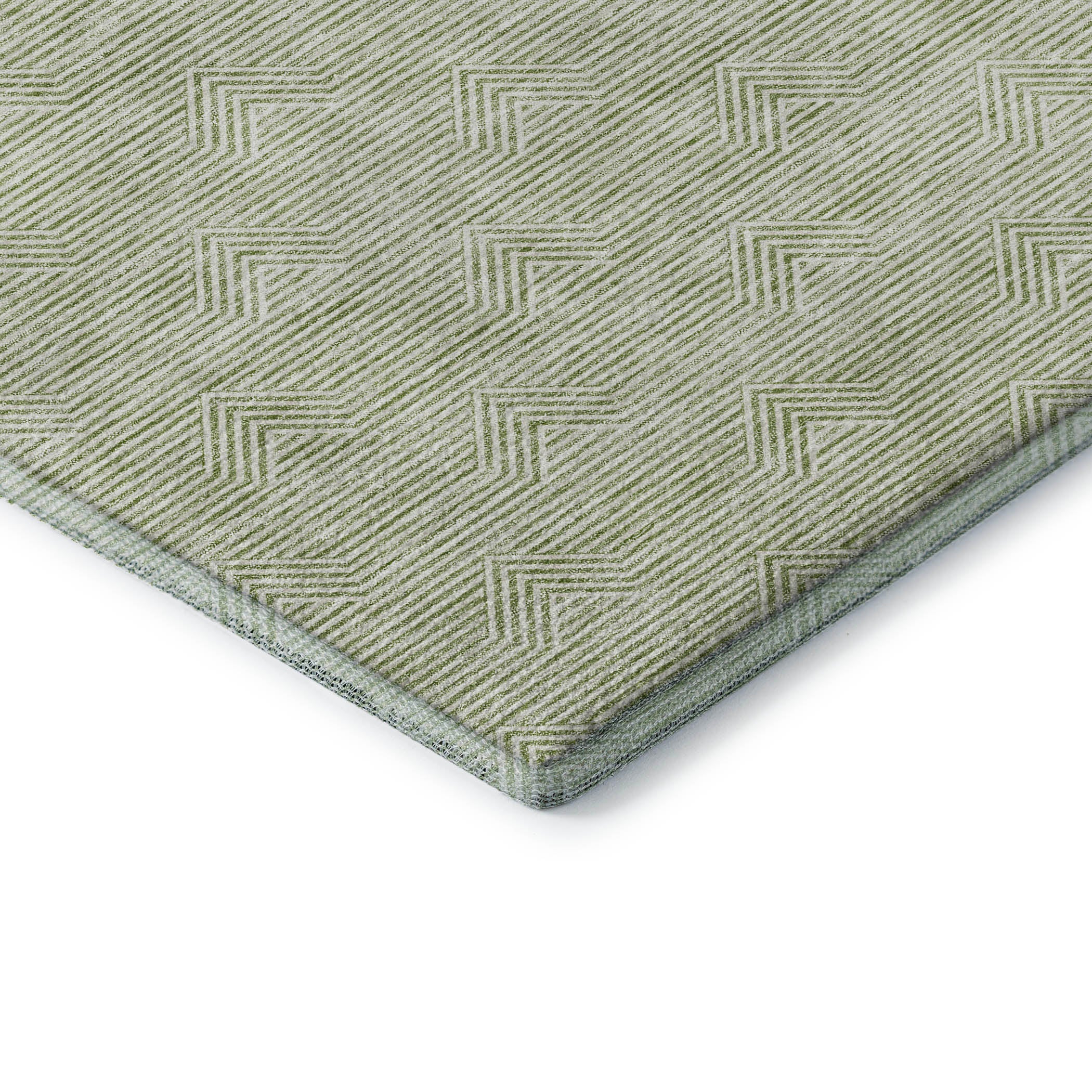 Queenstown Machine Washable Transitional Aloe Green Rug 1'8" x 2'6" #shape_Rectangle