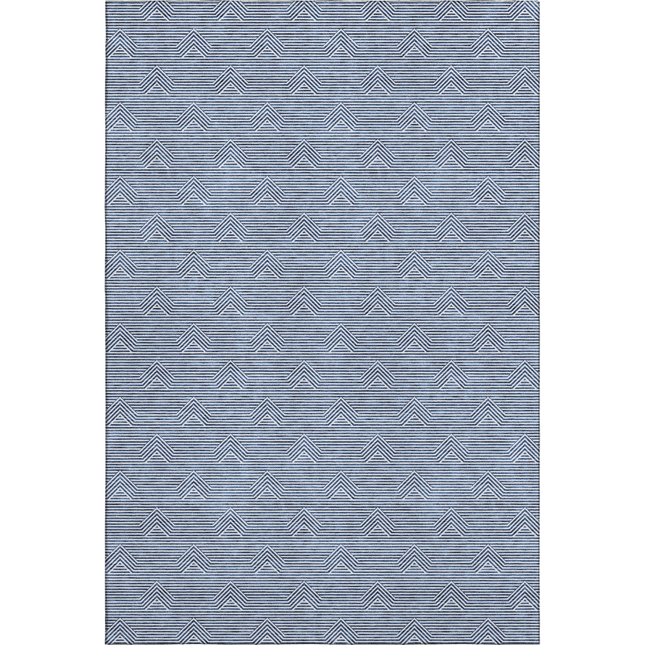 Queenstown Machine Washable Transitional Blue Rug 2'6" x 3'10" #shape_Rectangle
