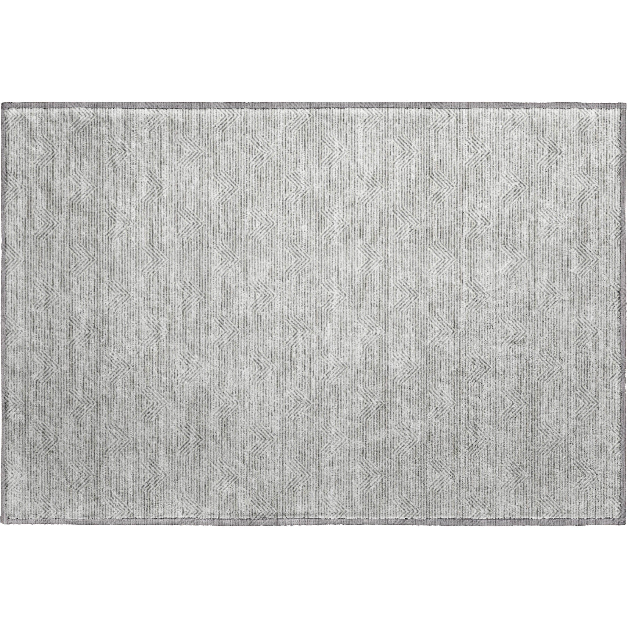 Queenstown Machine Washable Transitional Gray Rug 1'8" x 2'6" #shape_Rectangle