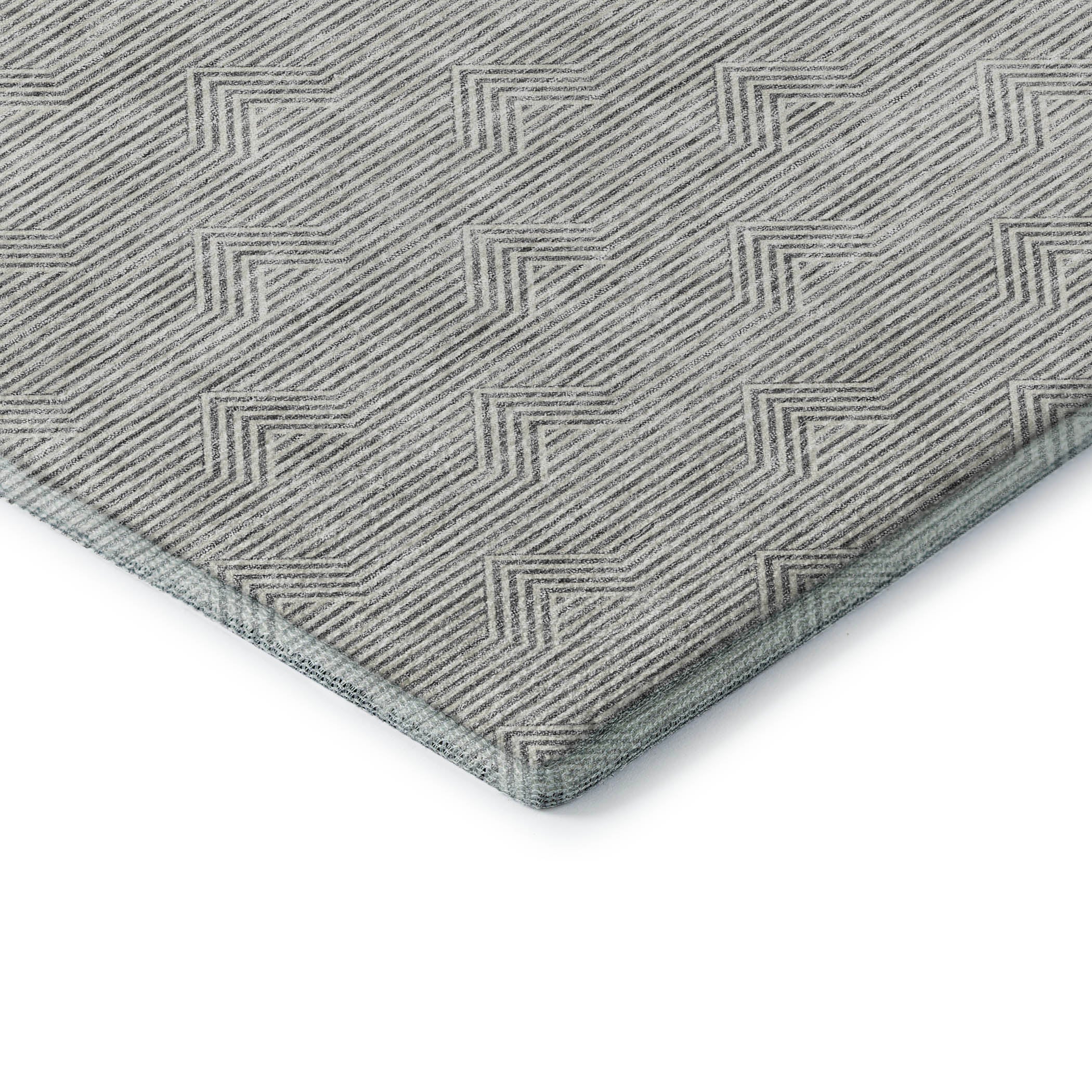 Queenstown Machine Washable Transitional Gray Rug 1'8" x 2'6" #shape_Rectangle