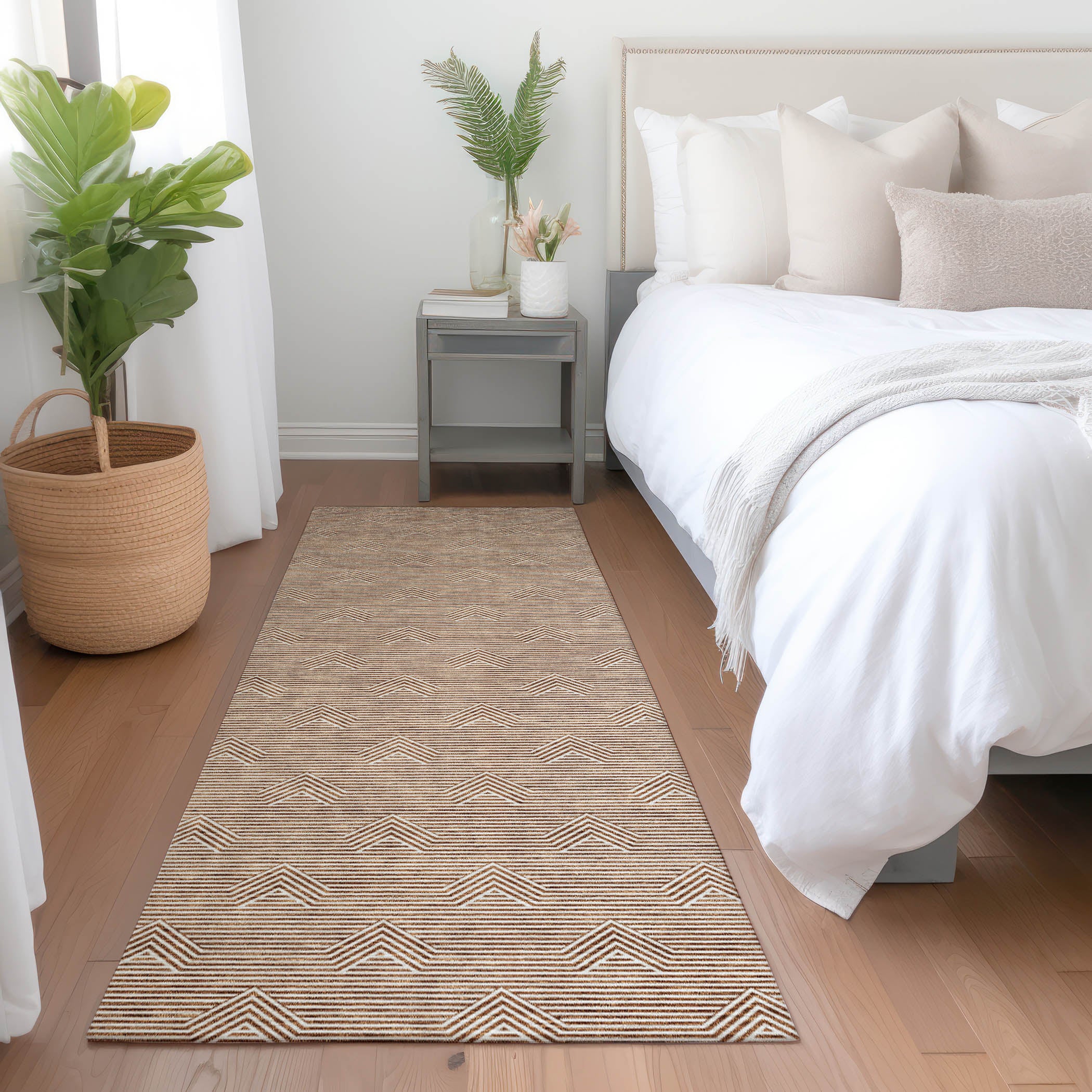 Queenstown Machine Washable Transitional Paprika Orange Rug 2'3" x 7'6" #shape_Runner