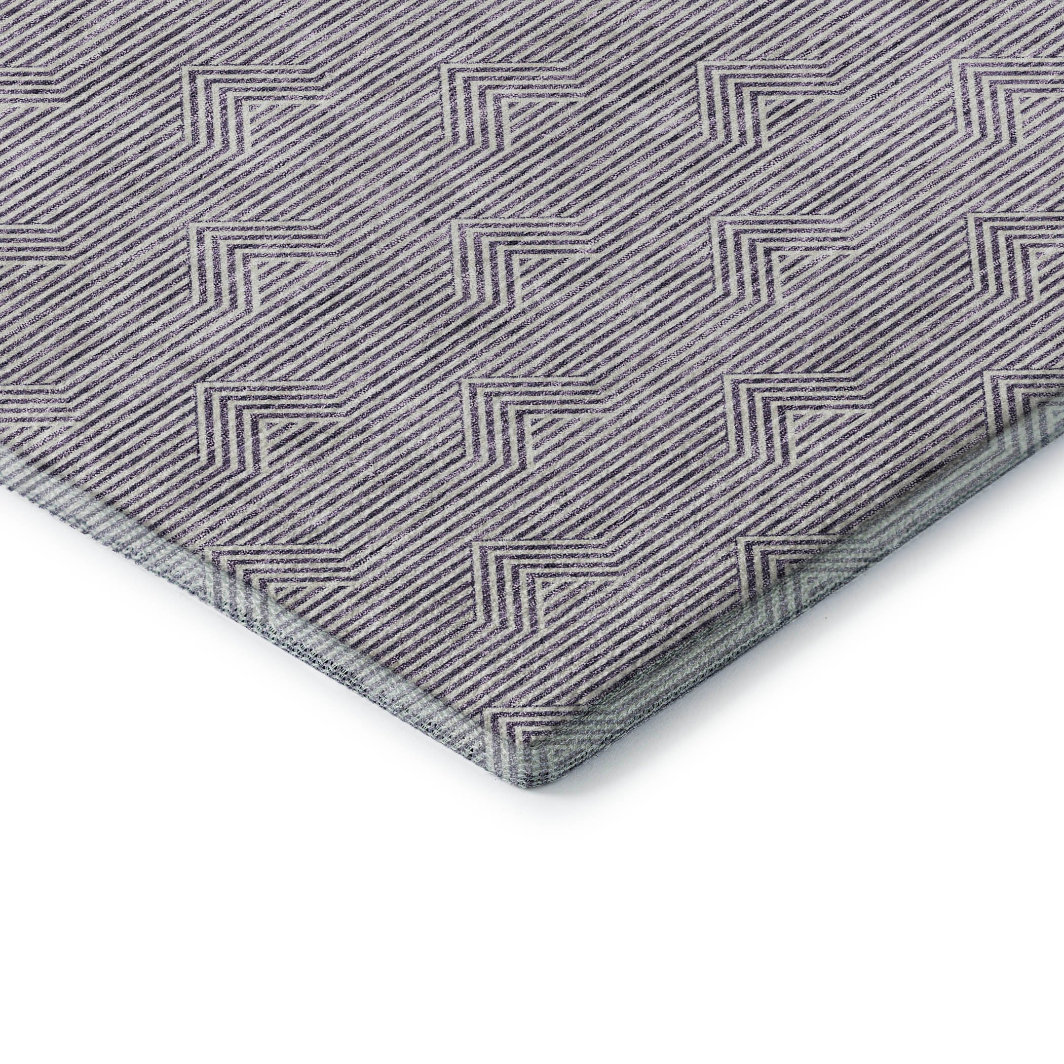 Queenstown Machine Washable Transitional Purple Rug 1'8" x 2'6" #shape_Rectangle