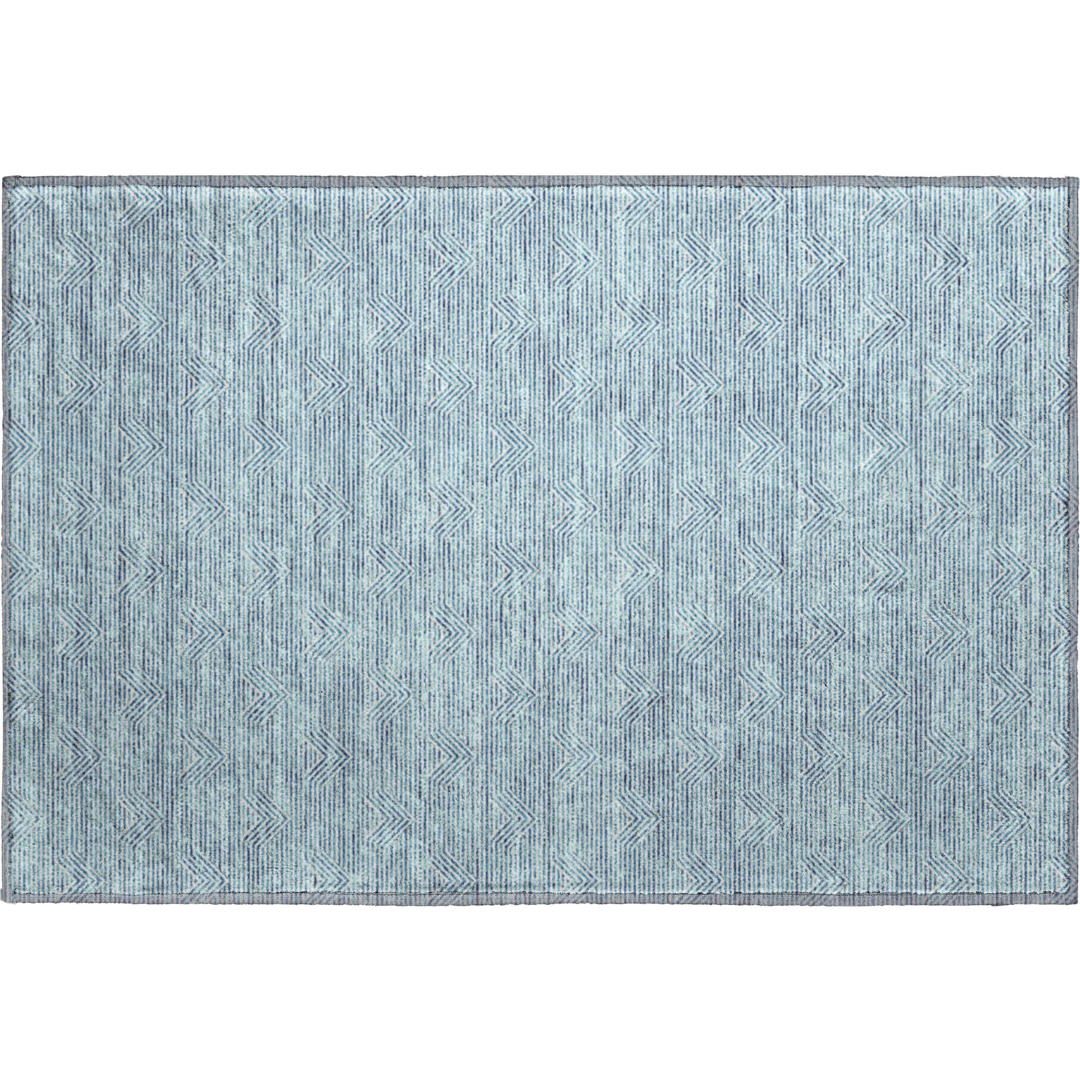 Queenstown Machine Washable Transitional Teal Rug 1'8" x 2'6" #shape_Rectangle