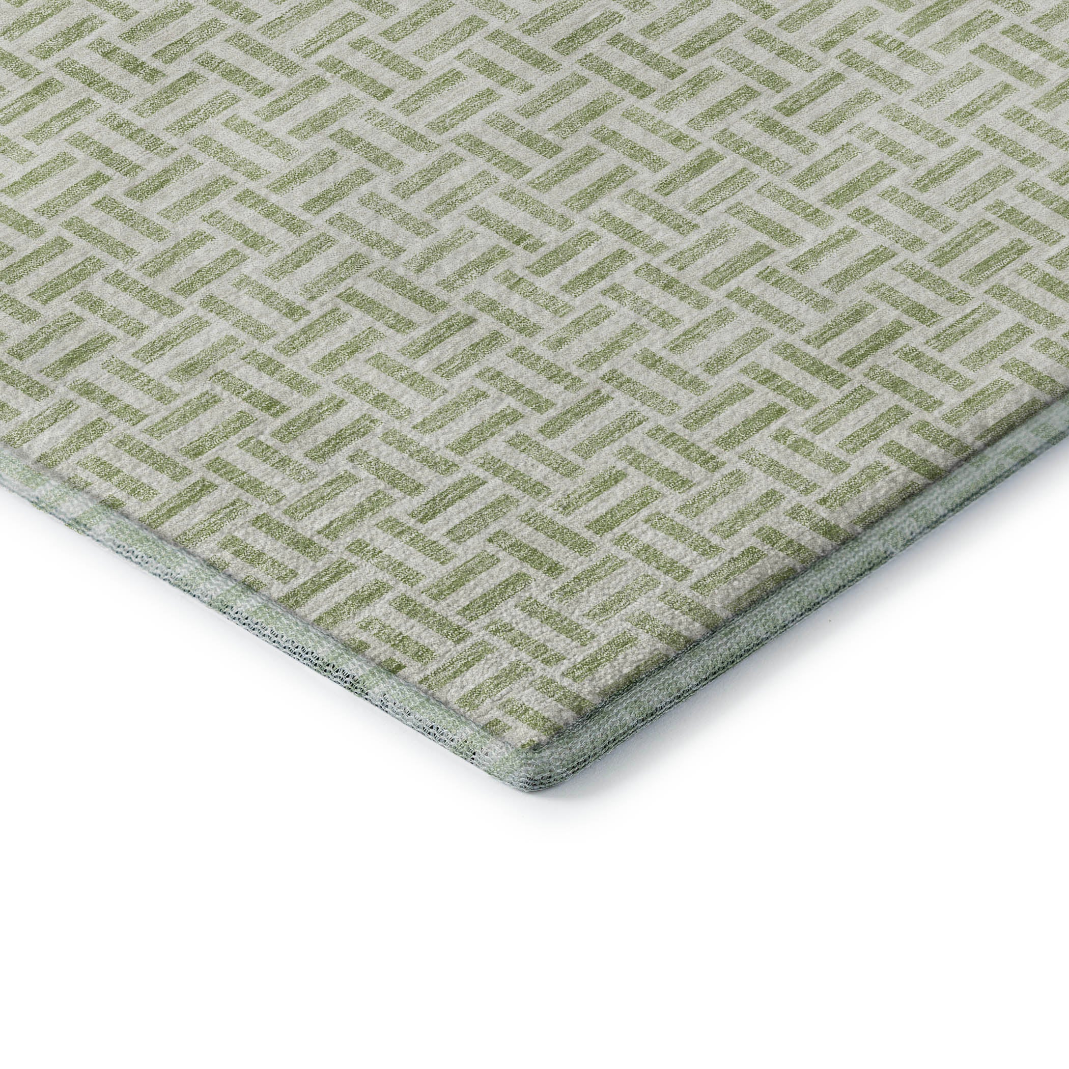 Oaxaca Machine Washable Transitional Aloe Green Rug 1'8" x 2'6" #shape_Rectangle