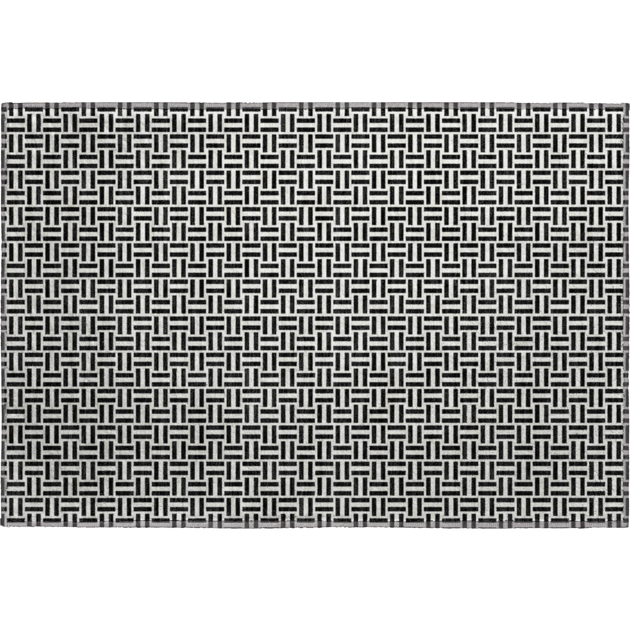 Oaxaca Machine Washable Transitional Black Rug 1'8" x 2'6" #shape_Rectangle