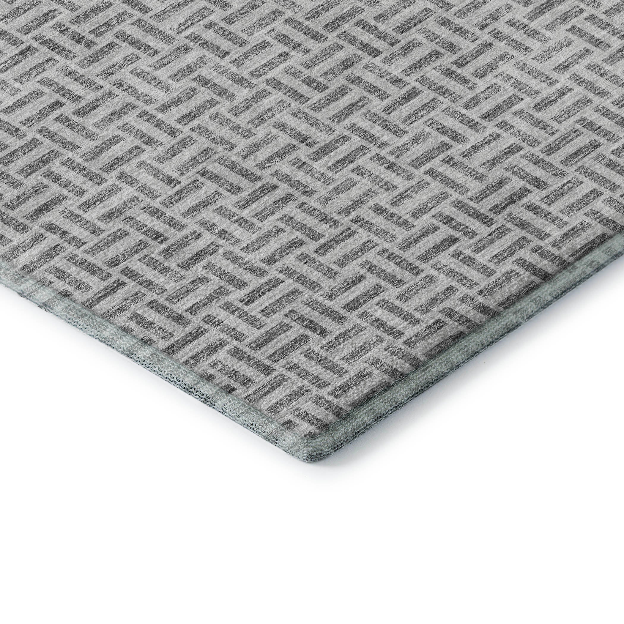 Oaxaca Machine Washable Transitional Gray Rug 1'8" x 2'6" #shape_Rectangle