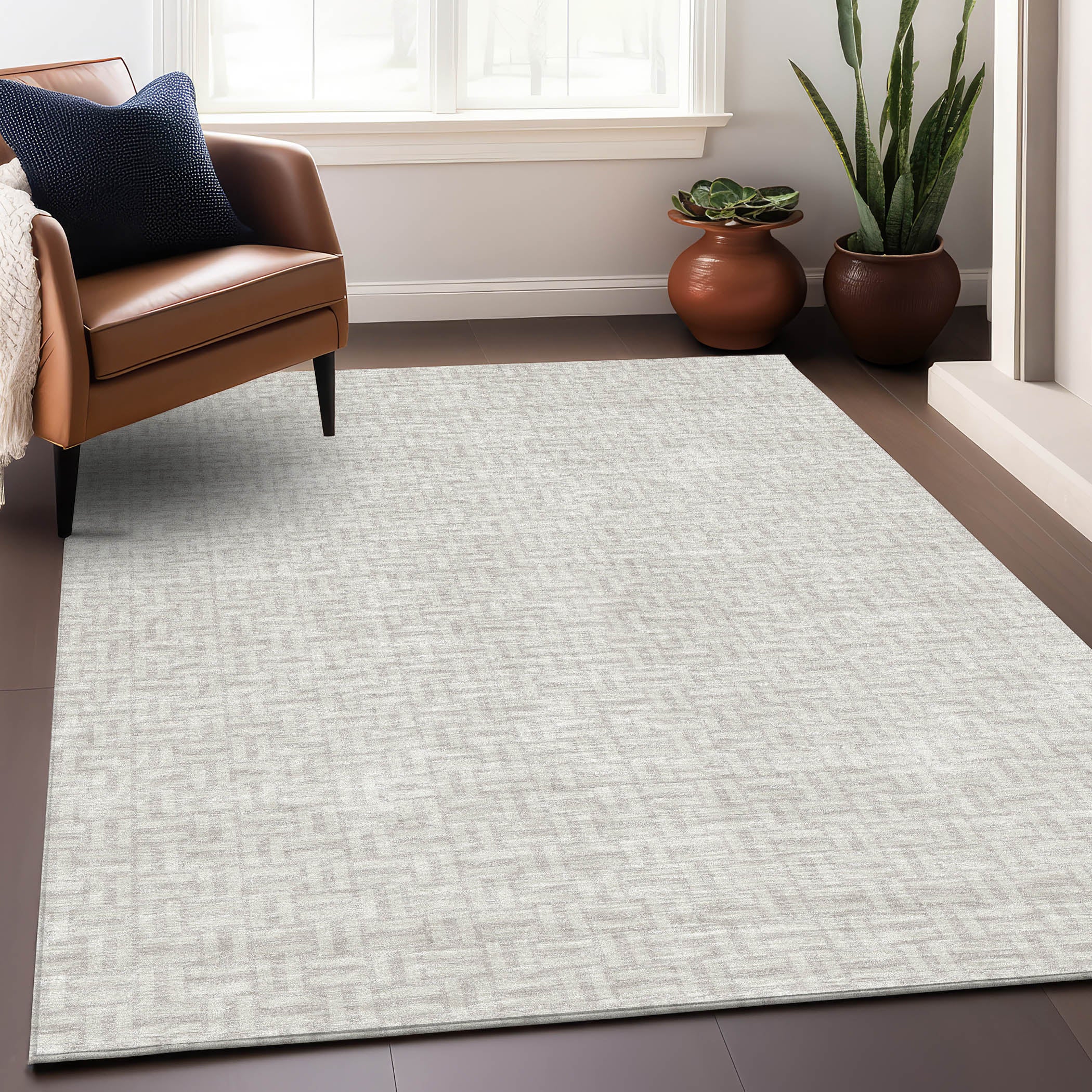 Oaxaca Machine Washable Transitional Ivory Rug 2'6" x 3'10" #shape_Rectangle
